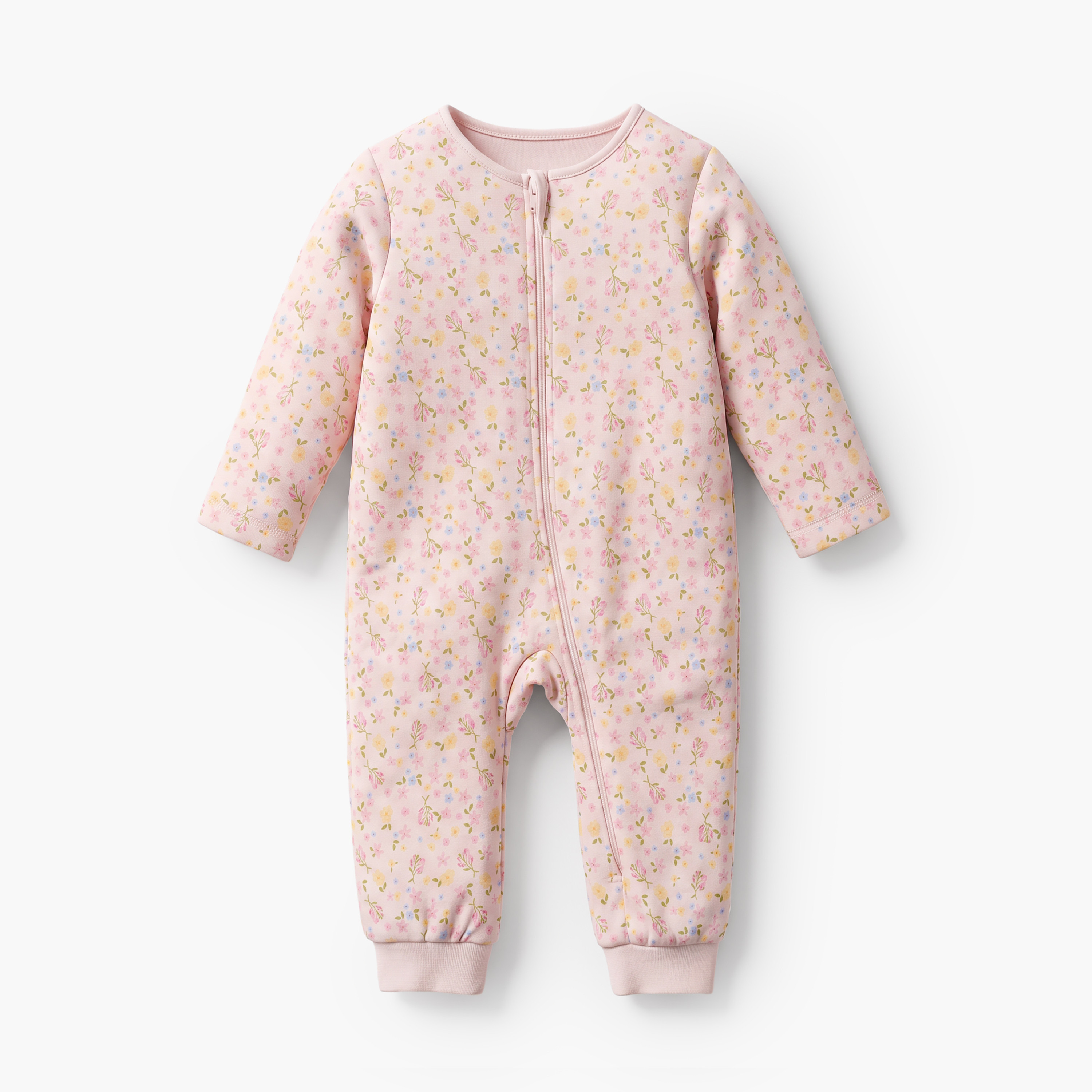 Pack of 5 Juniors Cotton Crew Neck Long Sleeves Sleepsuit with Floral Print-baby-girls-clothing-nightwear-sleepsuits-image-5