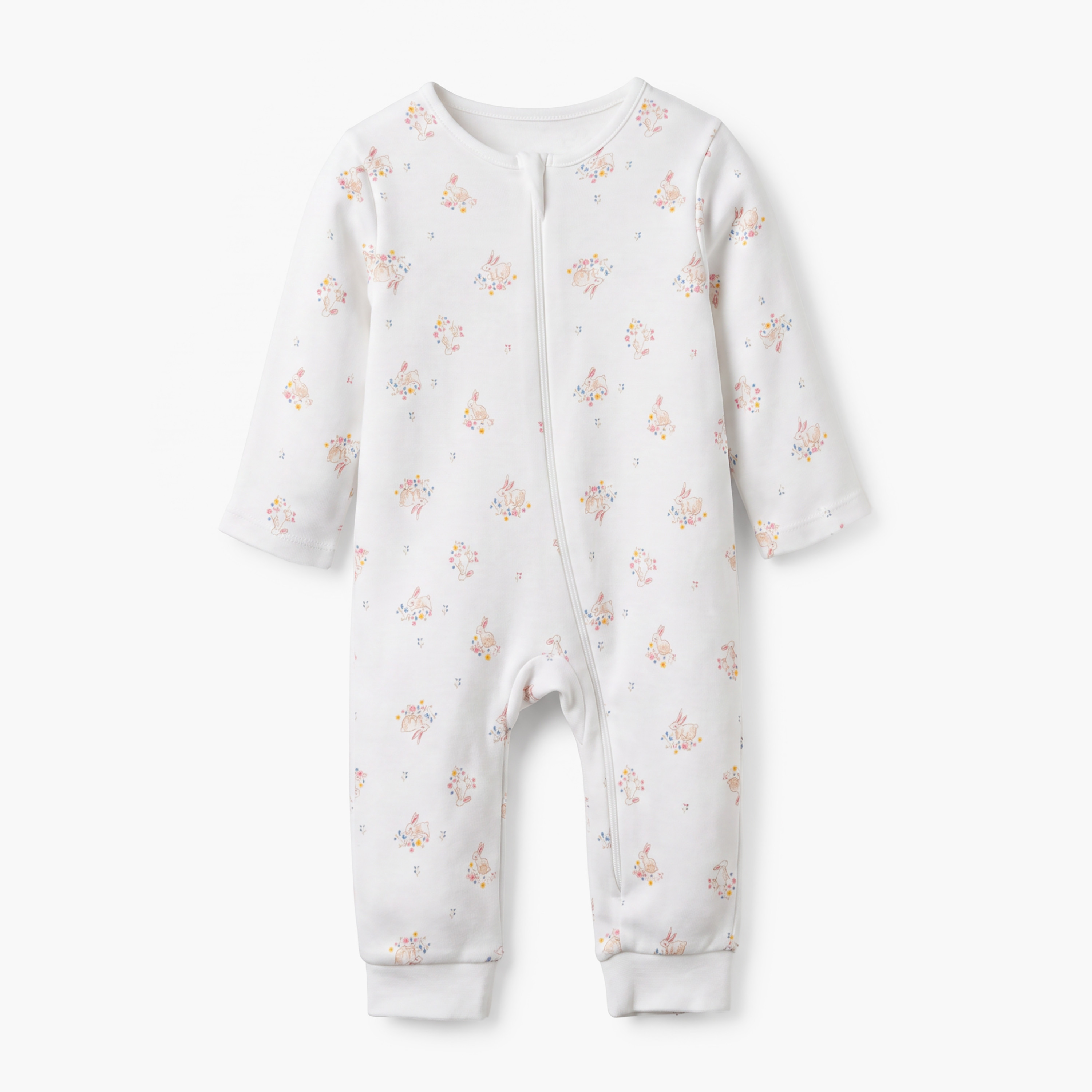 Pack of 5 Juniors Cotton Crew Neck Long Sleeves Sleepsuit with Floral Print-baby-girls-clothing-nightwear-sleepsuits-image-6