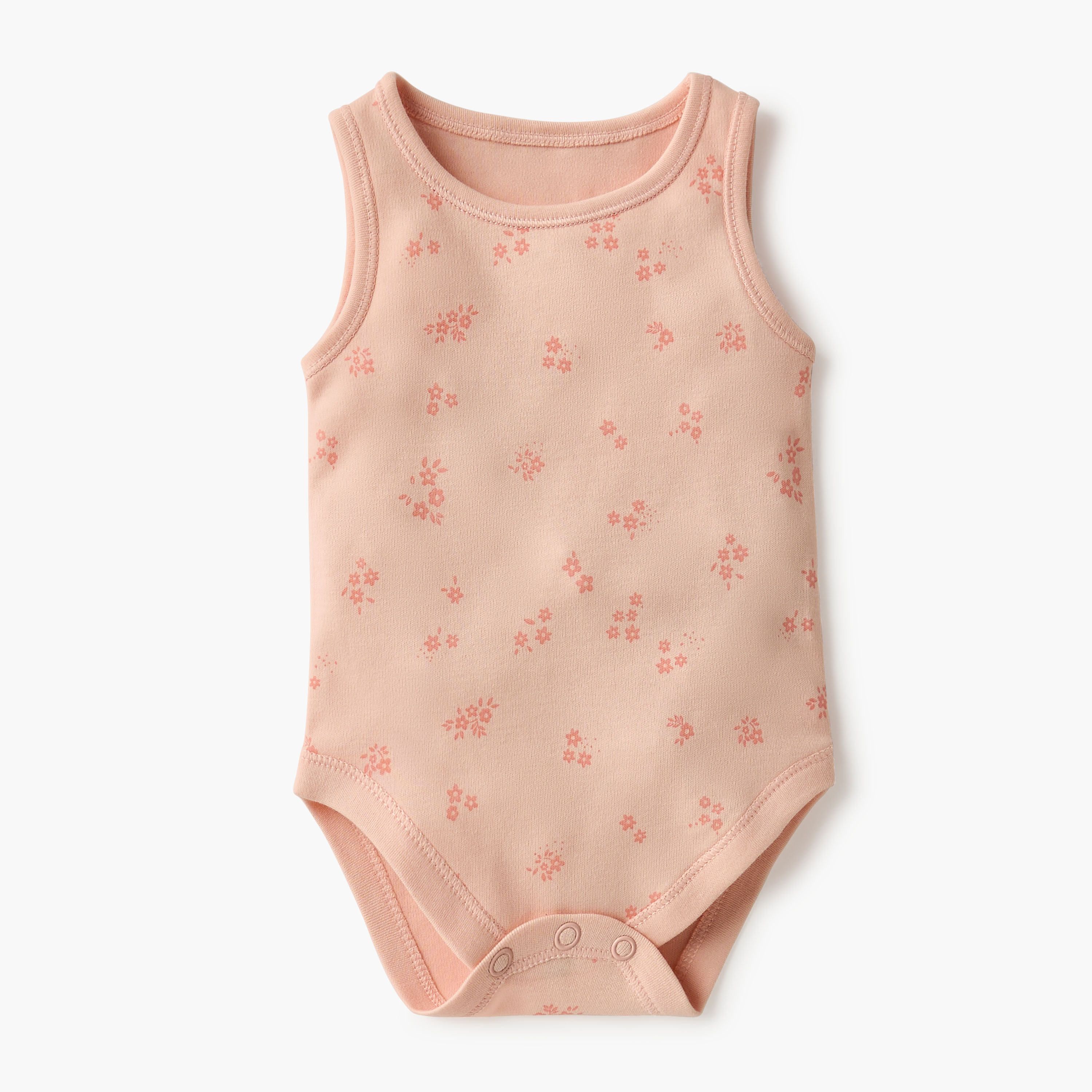 Juniors Printed Sleeveless Bodysuit with Button Closure - Set of 4-baby-girls-clothing-bodysuits-image-3