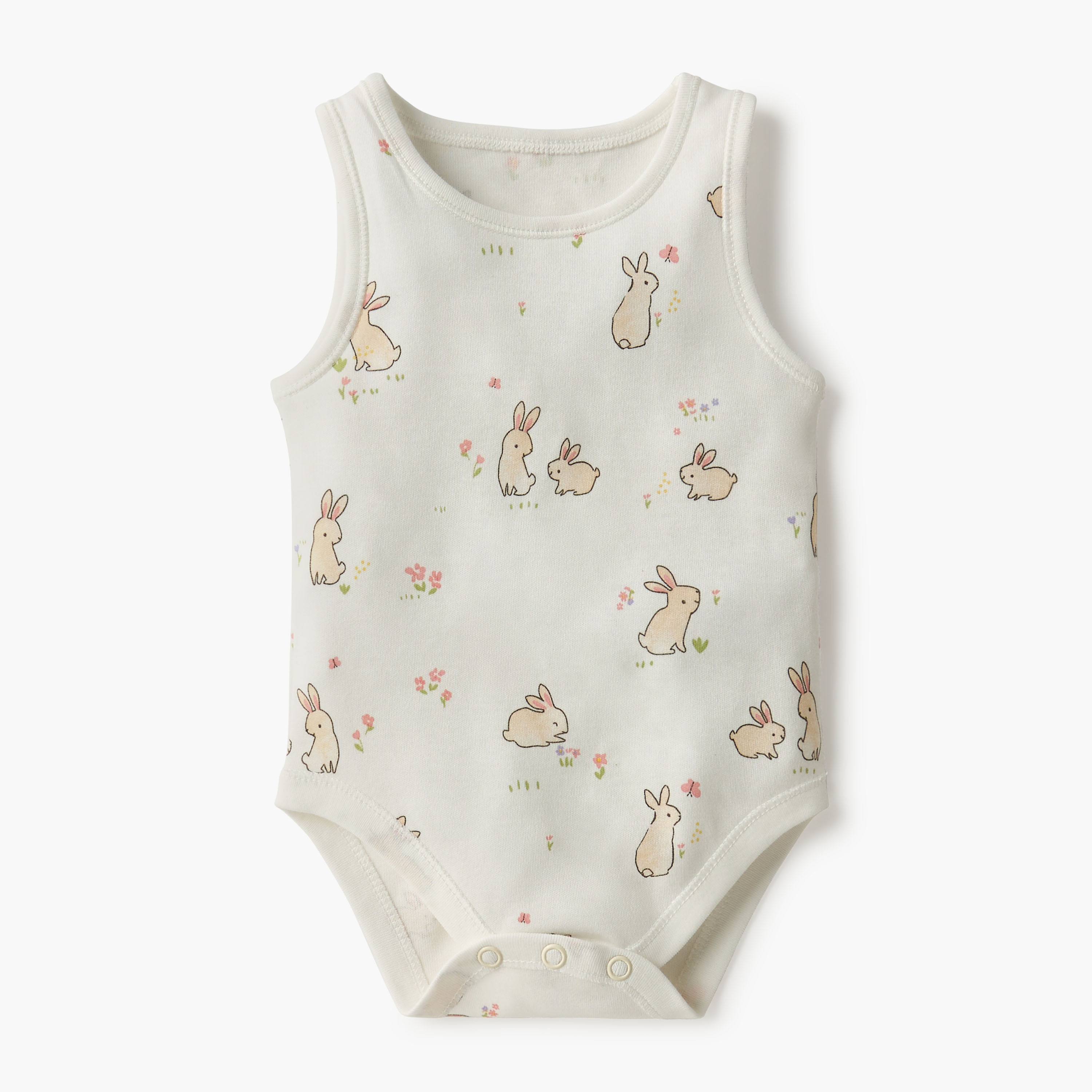 Juniors Printed Sleeveless Bodysuit with Button Closure - Set of 4-baby-girls-clothing-bodysuits-image-4