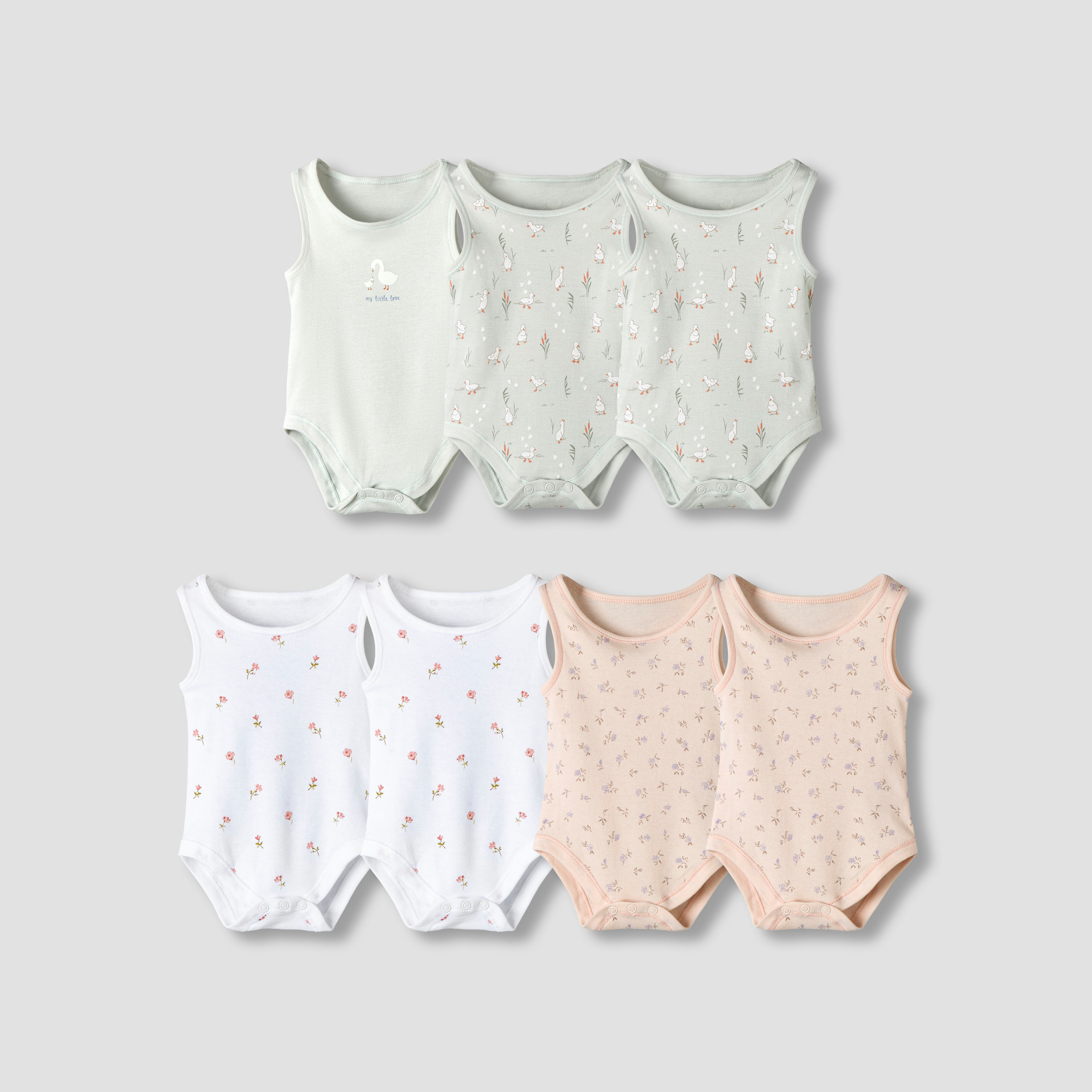 Pack of 7 Juniors Cotton Round Neck Sleeveless Bodysuit with Fun Prints-baby-girls-clothing-bodysuits-image-1