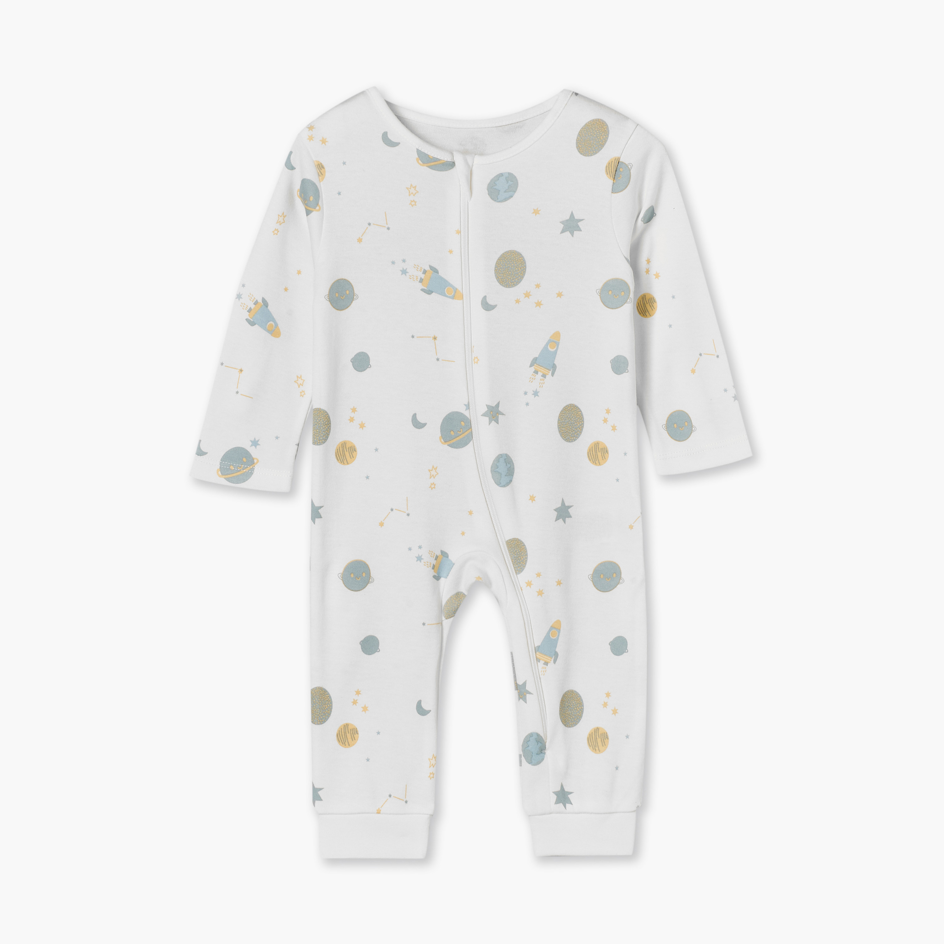 Pack of 5 Juniors Cotton Crew Neck Long Sleeves Sleepsuit with Space Print-baby-boys-clothing-nightwear-sleepsuits-image-6