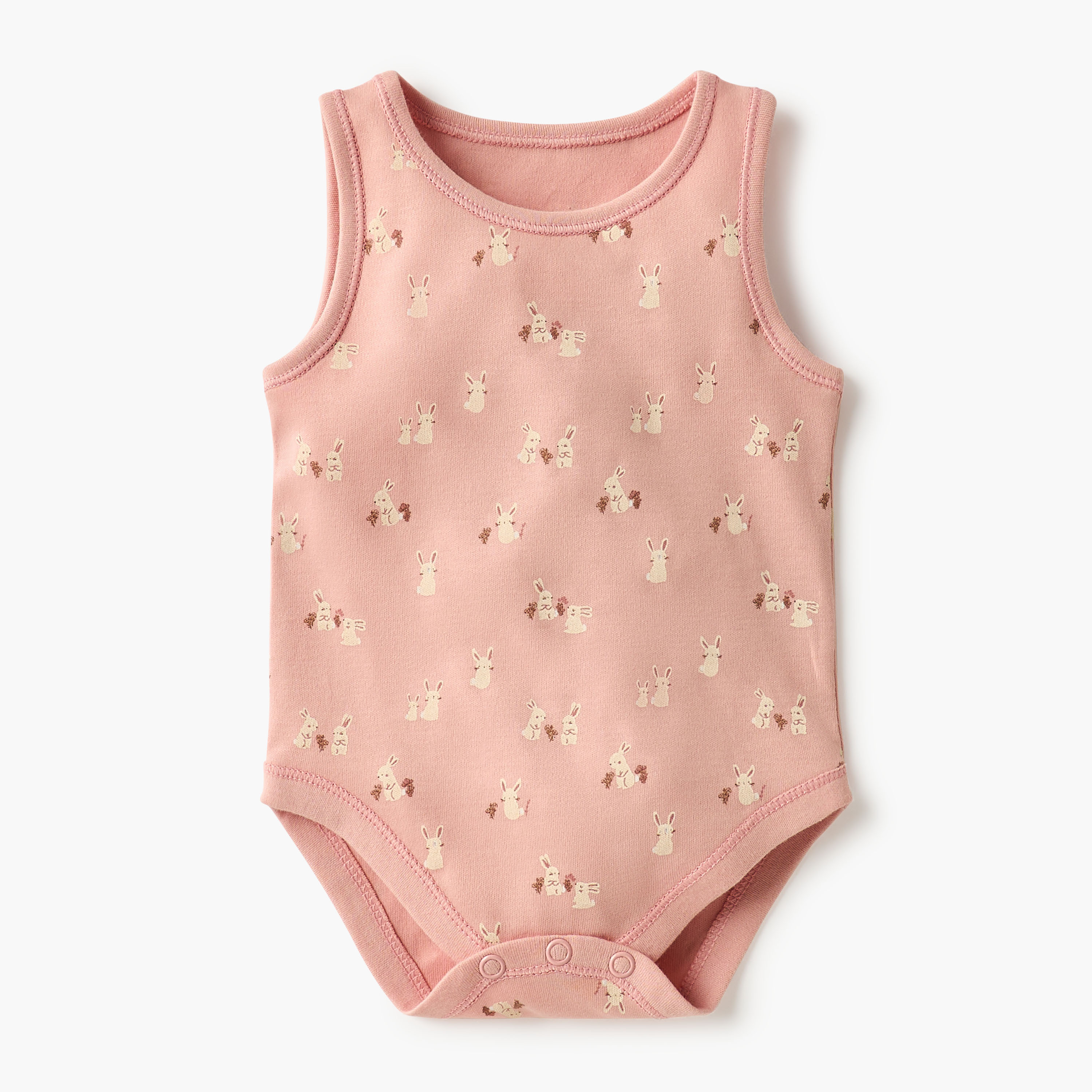 بودي سوت دون أكمام بأزرار إغلاق وطبعات من جونيورز - طقم من 7 قطع-baby-girls-clothing-bodysuits-image-5