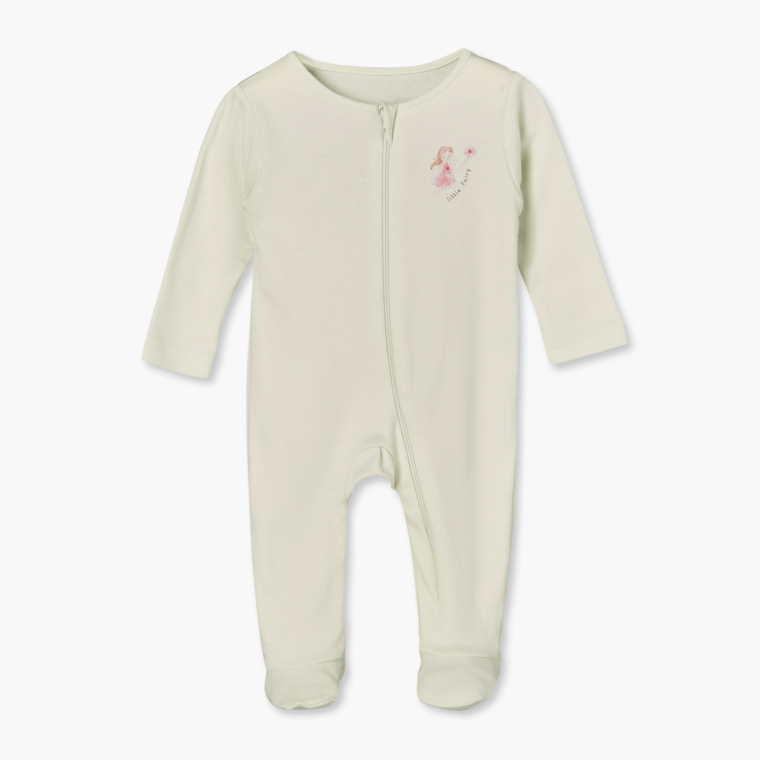 بدلة نوم قطن بياقة ضيقة وأكمام طويلة وطبعات زهرية من جونيورز - عبوة من 5 قطع-baby-girls-clothing-nightwear-sleepsuits-image-3