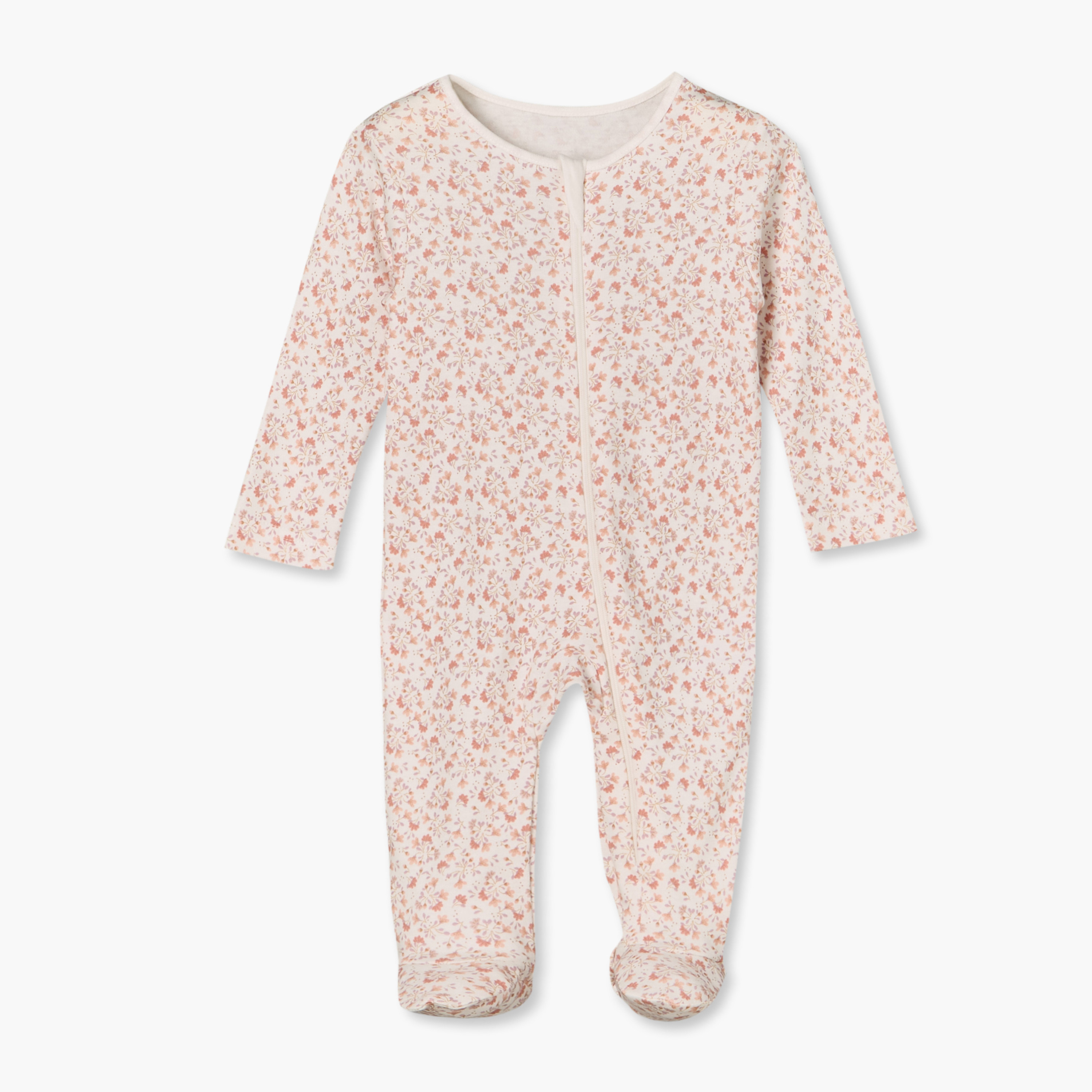 بدلة نوم قطن بياقة ضيقة وأكمام طويلة وطبعات زهرية من جونيورز - عبوة من 5 قطع-baby-girls-clothing-nightwear-sleepsuits-image-4