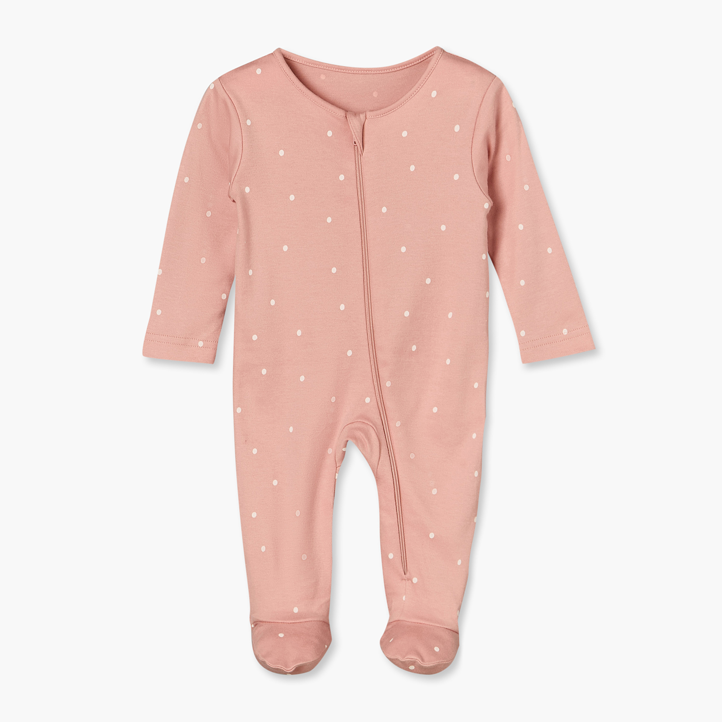 بدلة نوم قطن بياقة ضيقة وأكمام طويلة وطبعات زهرية من جونيورز - عبوة من 5 قطع-baby-girls-clothing-nightwear-sleepsuits-image-5