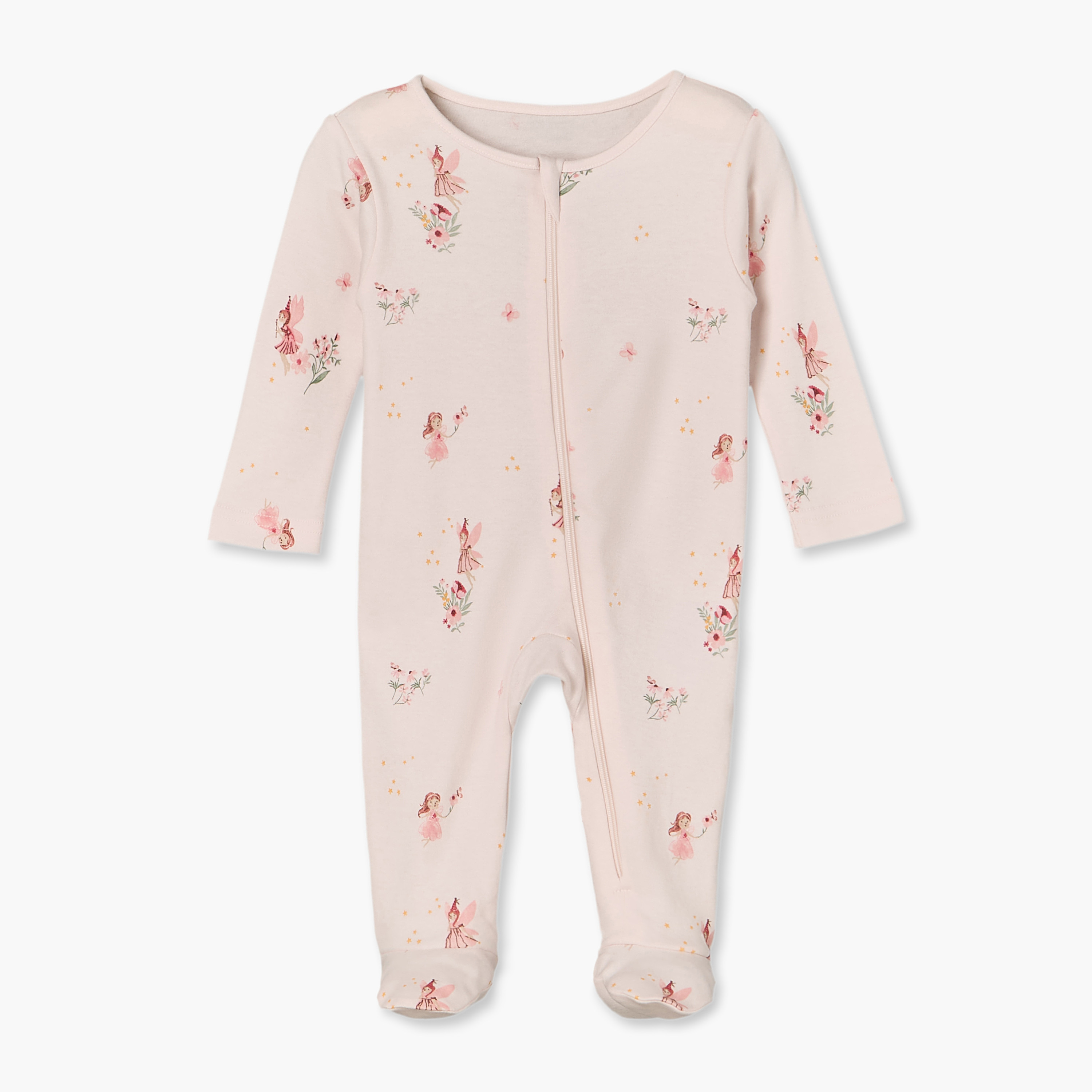 بدلة نوم قطن بياقة ضيقة وأكمام طويلة وطبعات زهرية من جونيورز - عبوة من 5 قطع-baby-girls-clothing-nightwear-sleepsuits-image-6