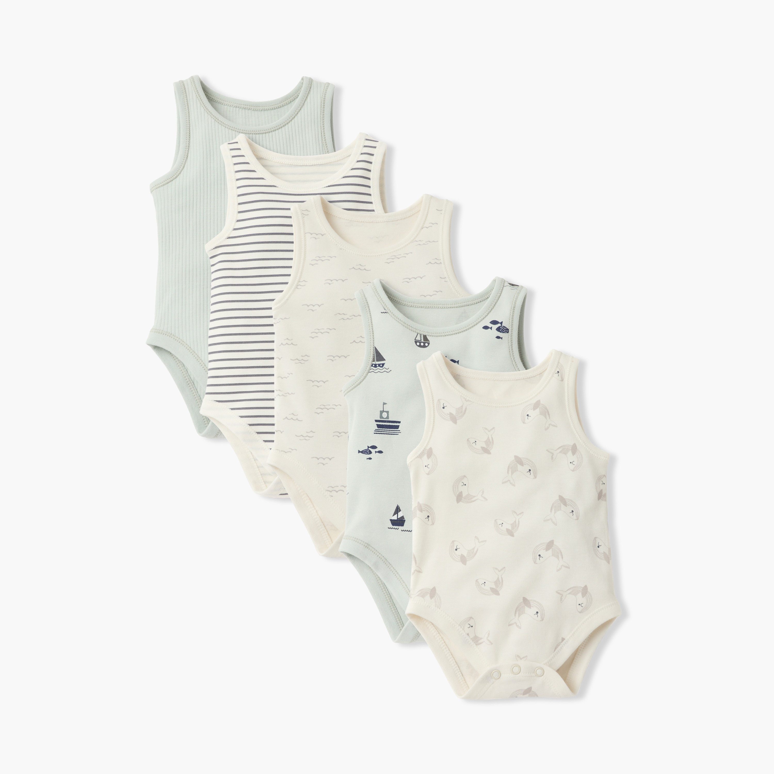 بودي سوت بأزرار إغلاق وطبعات من جونيورز - طقم من 5 قطع-baby-boys-clothing-multipacks-image-1