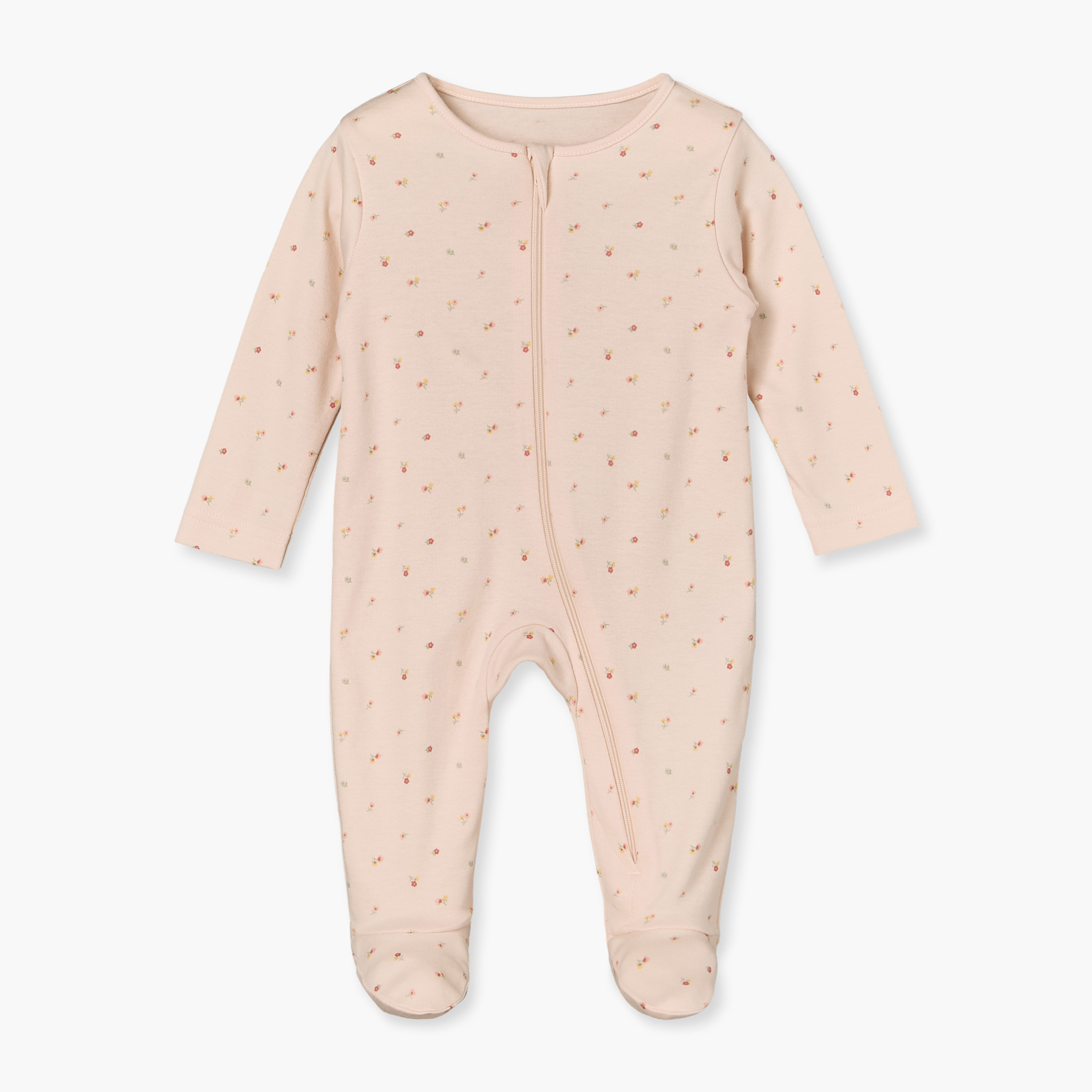 Pack of 5 Juniors Cotton Crew Neck Long Sleeves Sleepsuit with Floral Print-baby-girls-clothing-nightwear-sleepsuits-image-5