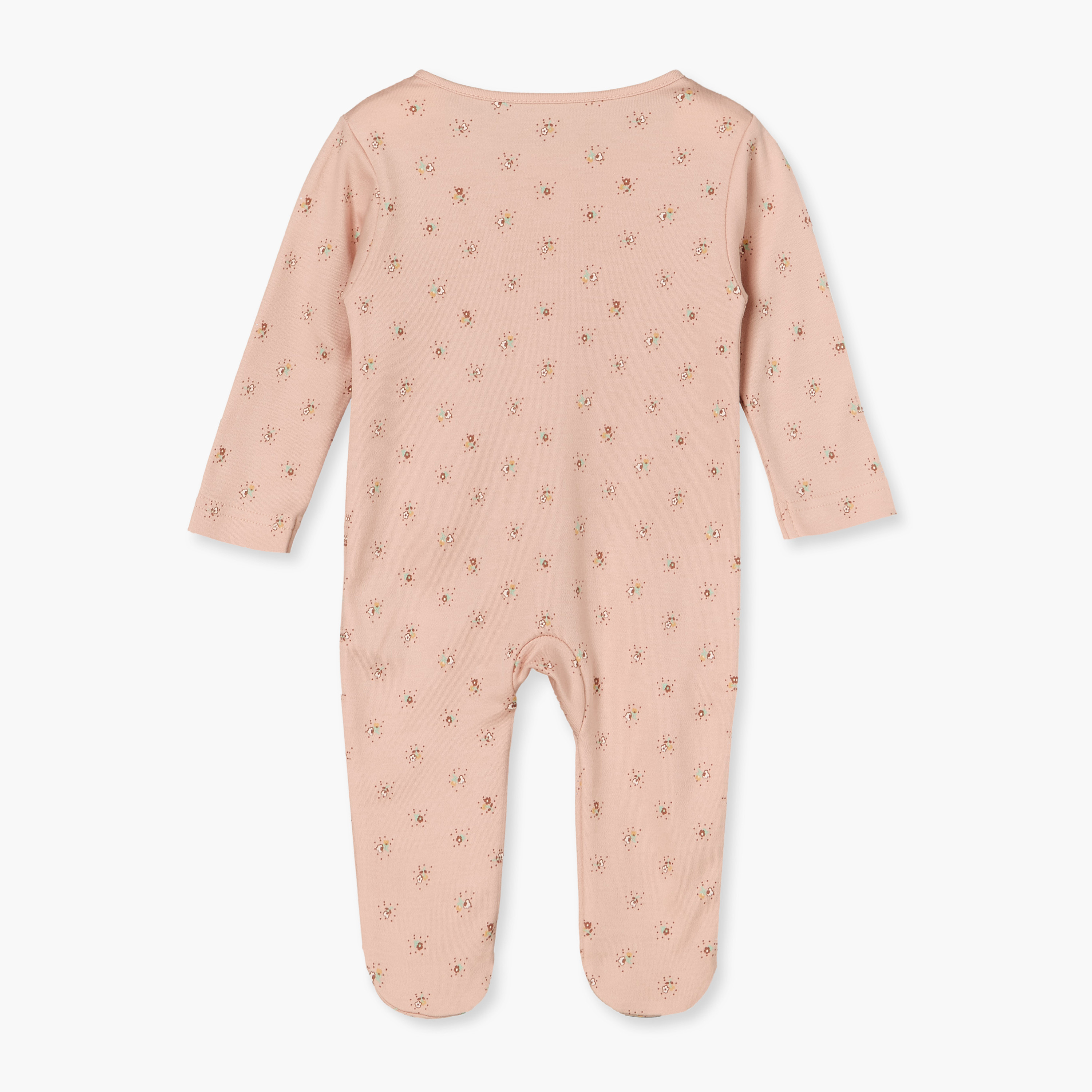 Pack of 5 Juniors Cotton Crew Neck Long Sleeves Sleepsuit with Floral Print-baby-girls-clothing-nightwear-sleepsuits-image-7