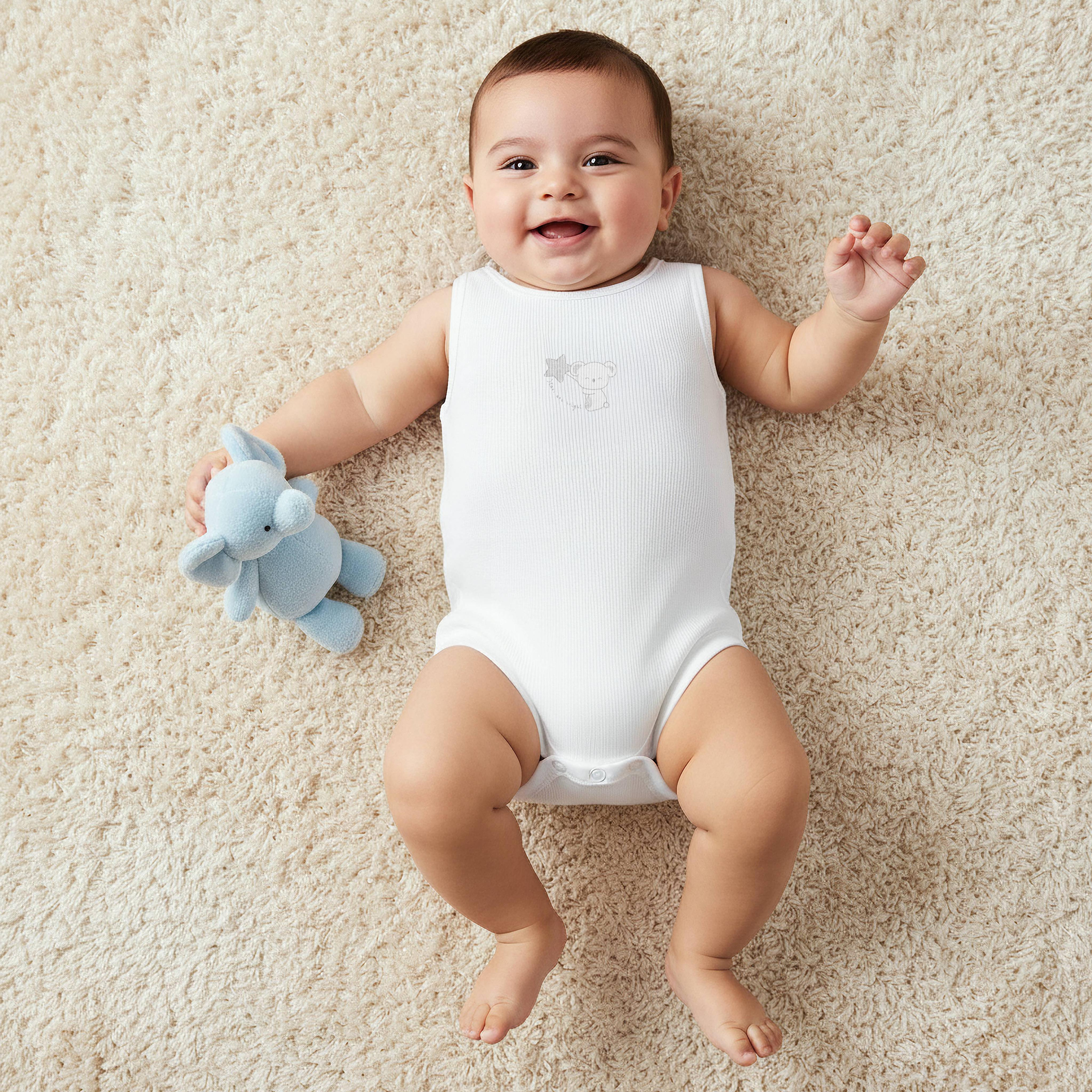 Pack of 10 Juniors Round Neck Sleeveless Bodysuit with Bear Print-baby-boys-clothing-bodysuits-image-2