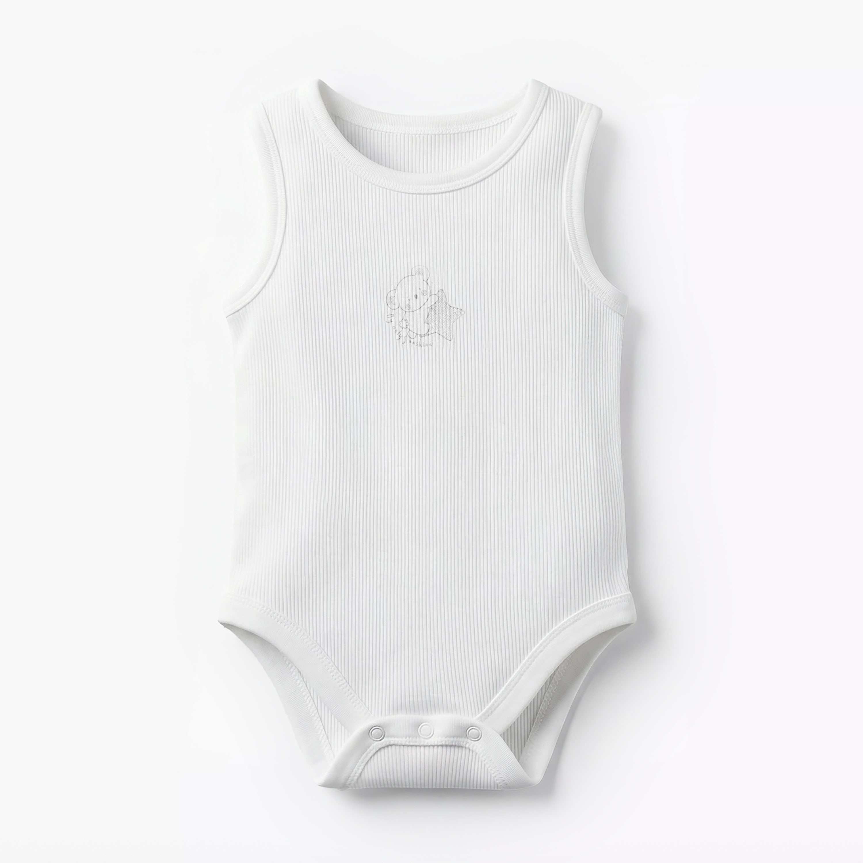 Pack of 10 Juniors Round Neck Sleeveless Bodysuit with Bear Print-baby-boys-clothing-bodysuits-image-6