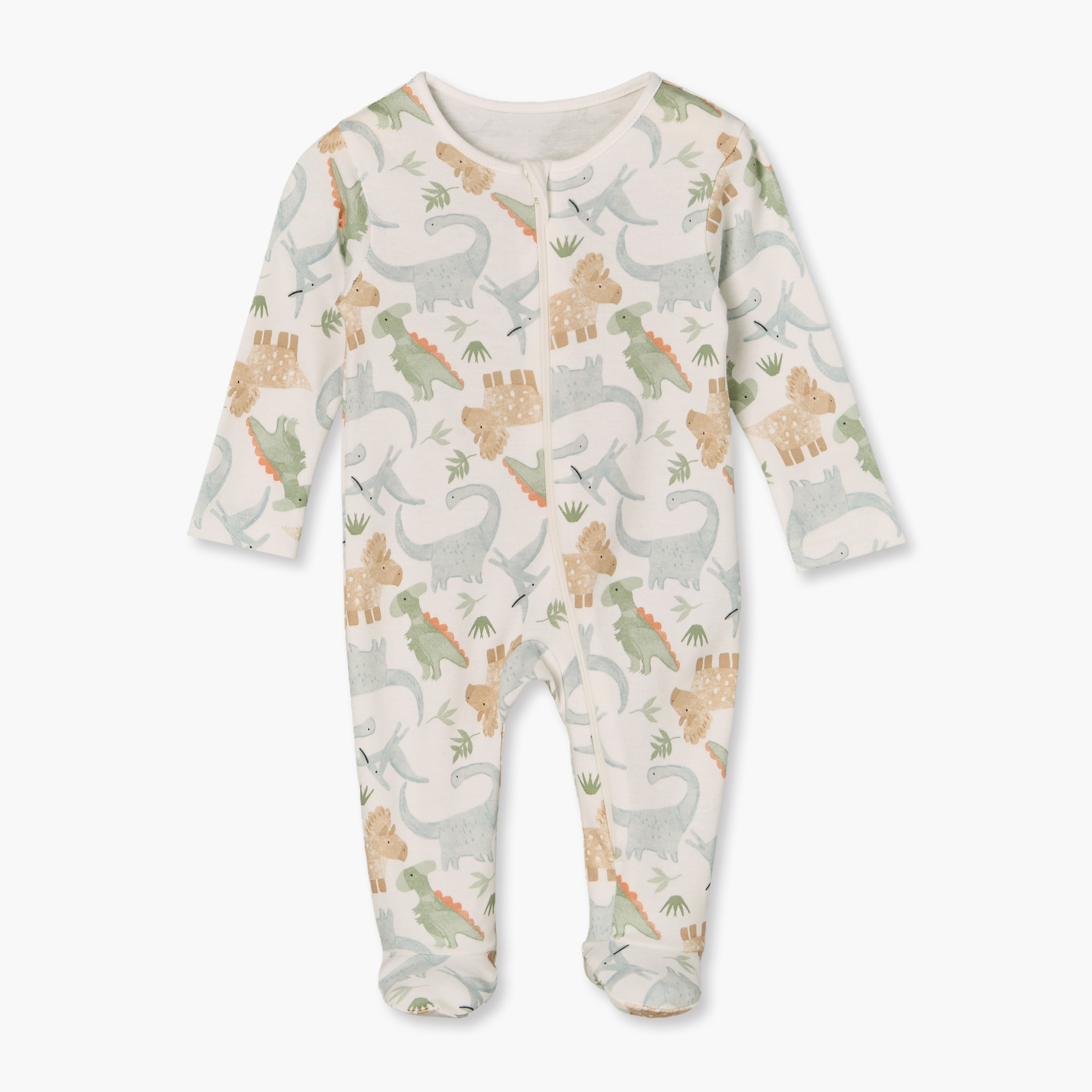 Pack of 5 Juniors Cotton Crew Neck Long Sleeves Sleepsuit with Dinosaur Print-baby-boys-clothing-nightwear-sleepsuits-image-4