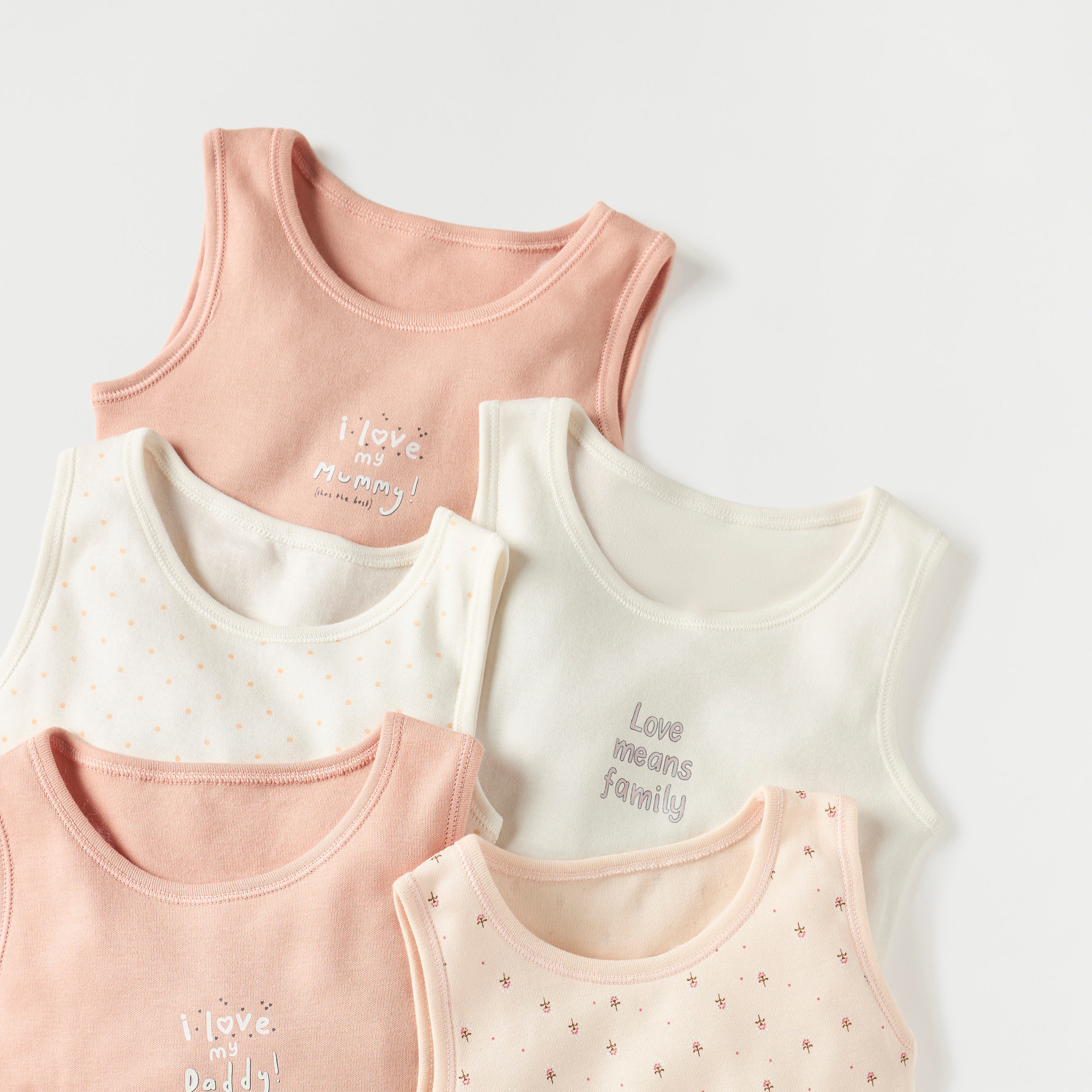 بودي سوت دون أكمام بأزرار إغلاق وطبعات من جونيورز - طقم 7 قطع-baby-girls-clothing-bodysuits-image-3