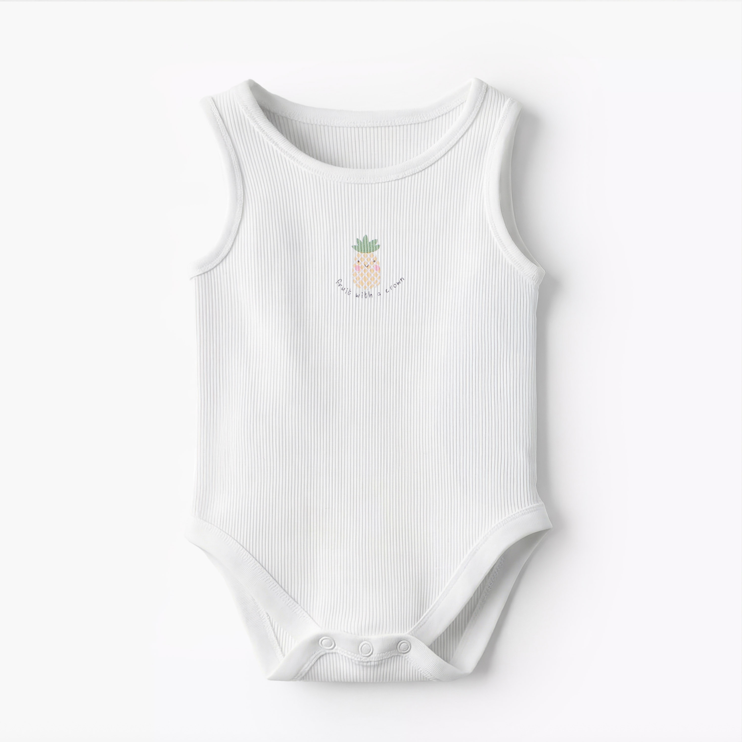 Pack of 10 Juniors Round Neck Sleeveless Bodysuit with Fruits Print-baby-boys-clothing-multipacks-image-4