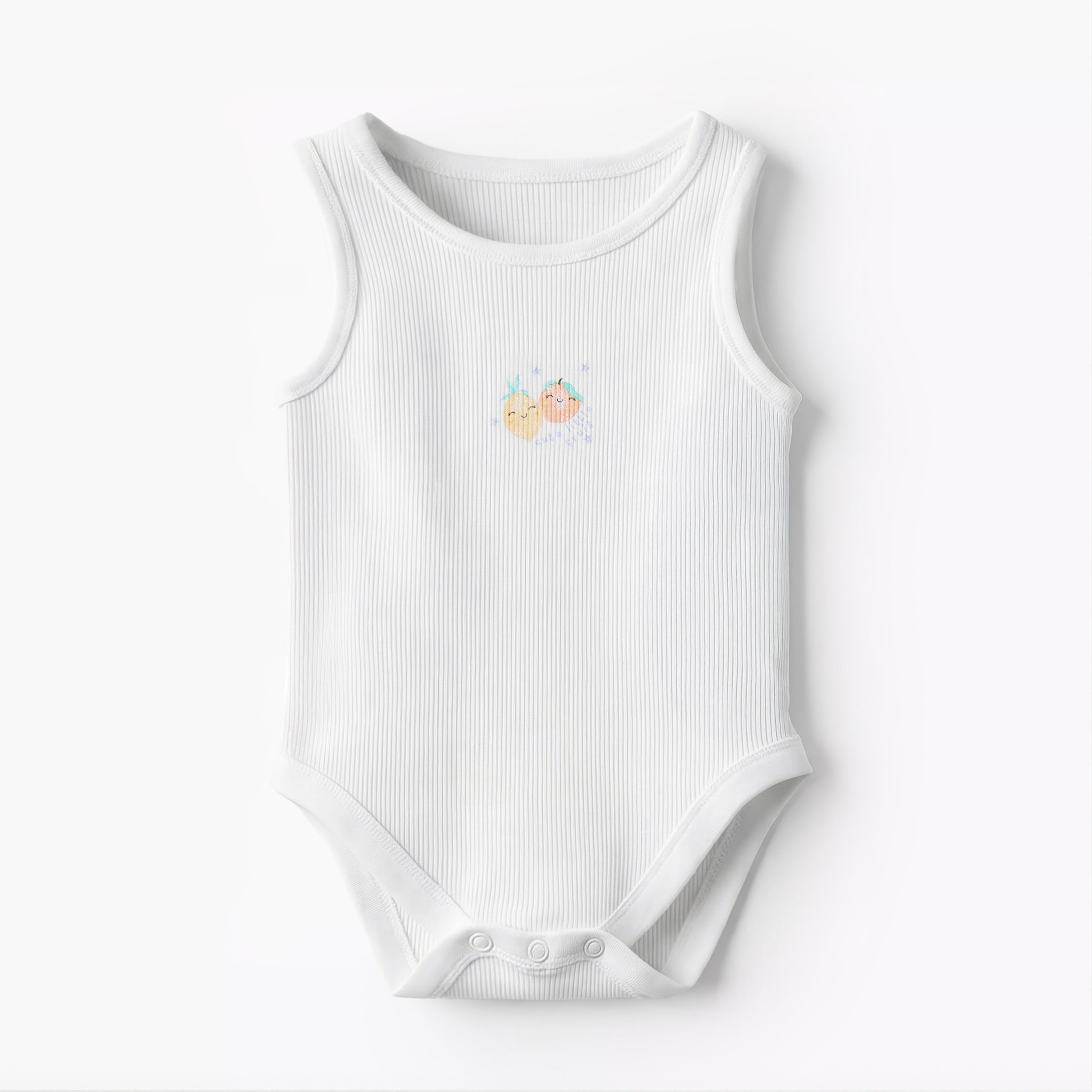 Pack of 10 Juniors Round Neck Sleeveless Bodysuit with Fruits Print-baby-boys-clothing-multipacks-image-9