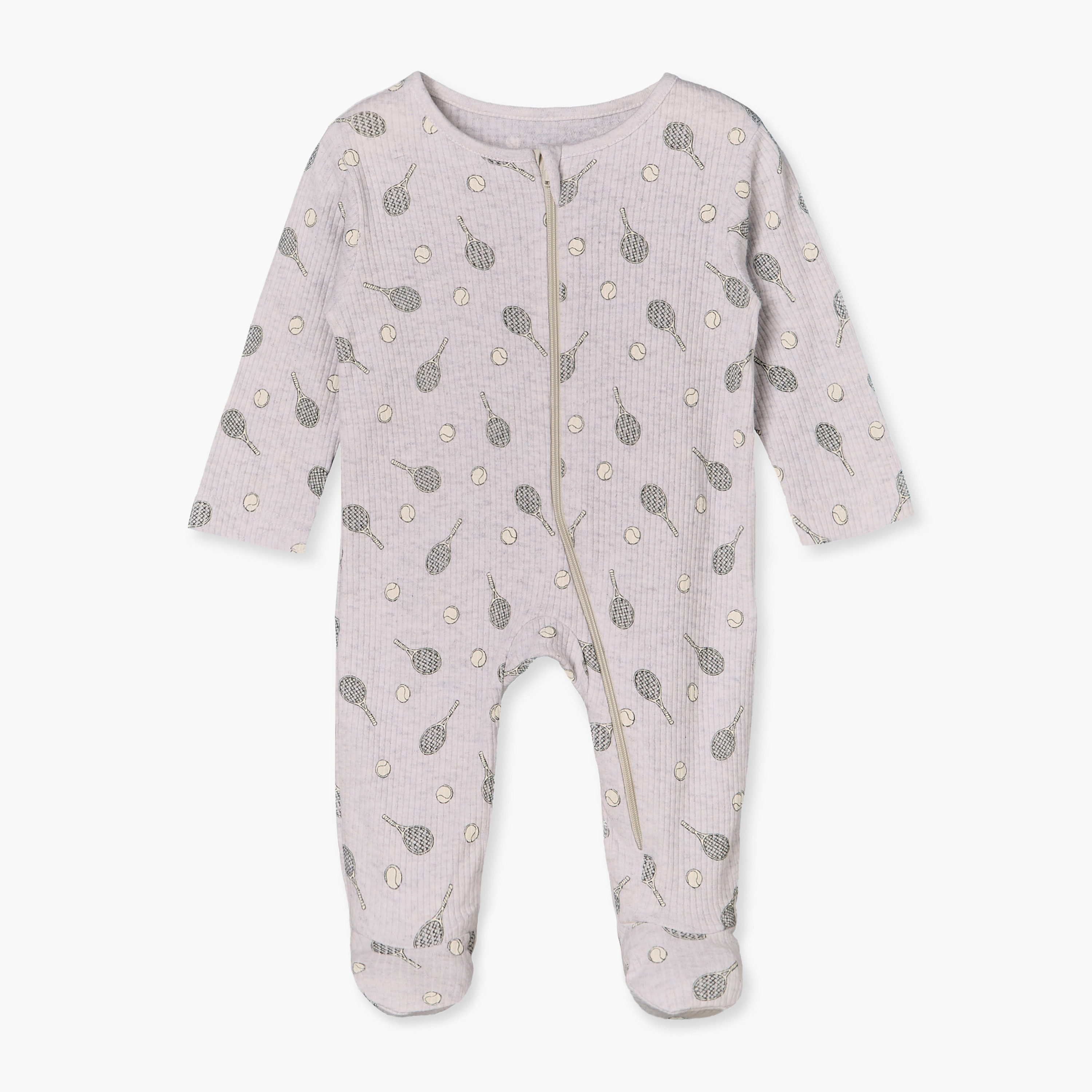 بدلات نوم قطنية بياقة ضيقة وأكمام طويلة بطبعات رياضية من جونيورز - عبوة من 5 قطع-baby-boys-clothing-nightwear-sleepsuits-image-3