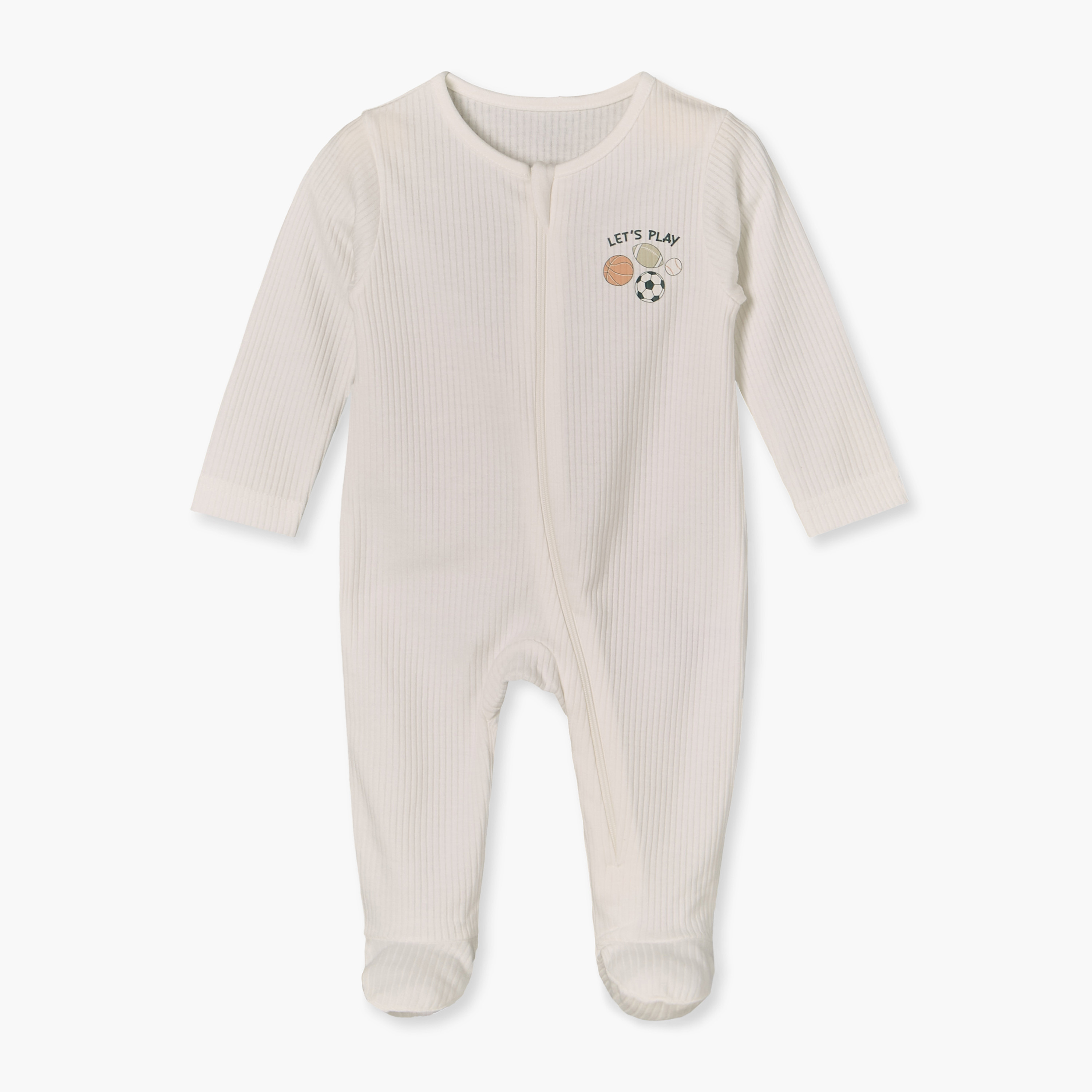 بدلات نوم قطنية بياقة ضيقة وأكمام طويلة بطبعات رياضية من جونيورز - عبوة من 5 قطع-baby-boys-clothing-nightwear-sleepsuits-image-6