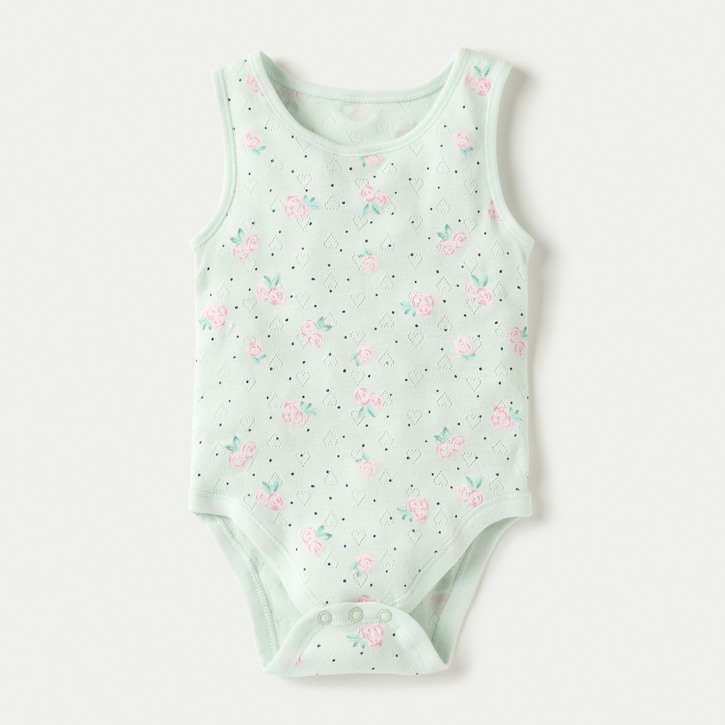 Juniors Floral Print Short Sleeveless Bodysuit - Set of 7-promo_babyshop_Buy2for1025_KWT130126-image-2