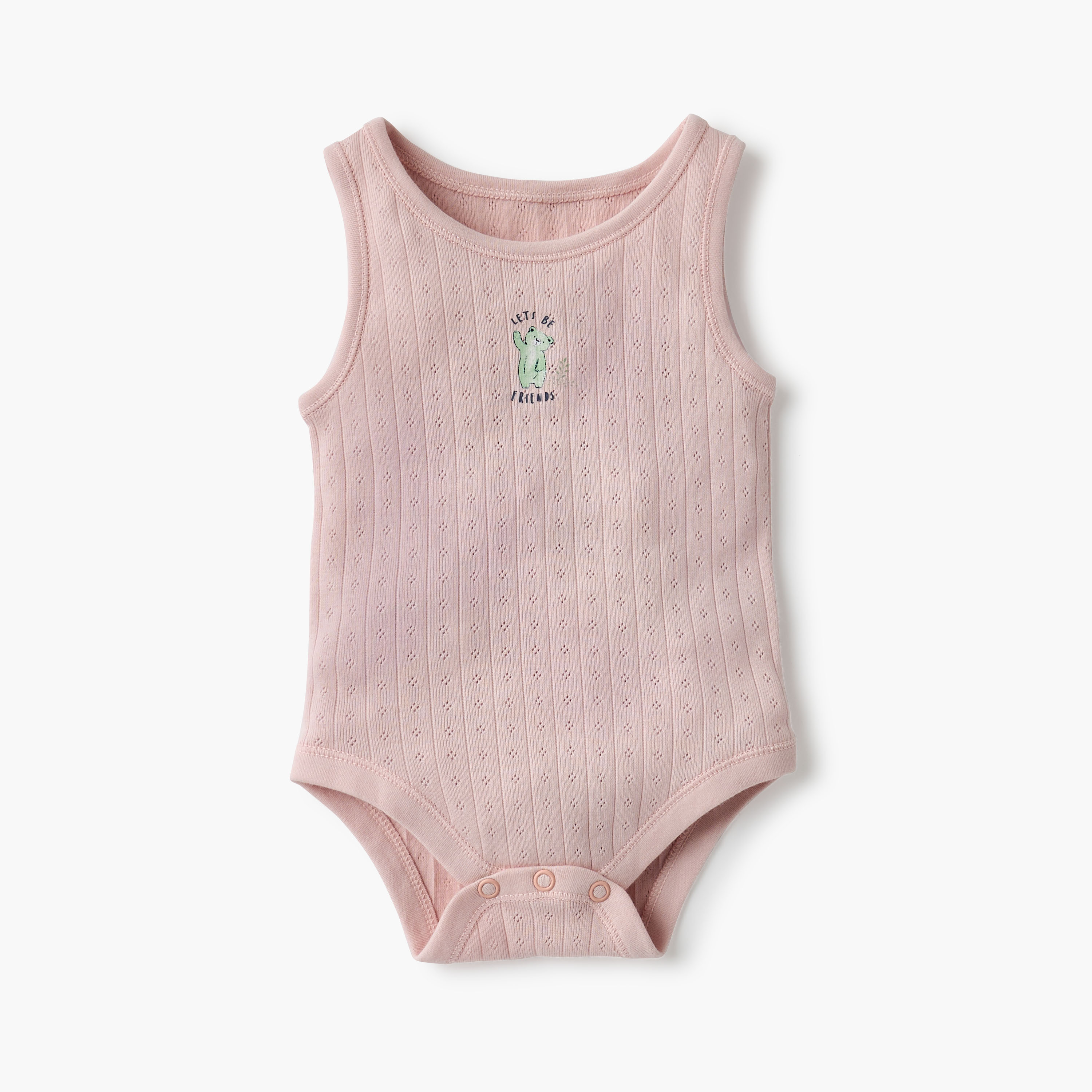 Juniors Printed Sleeveless Bodysuit with Button Closure - Set of 4-baby-girls-clothing-multipacks-image-2