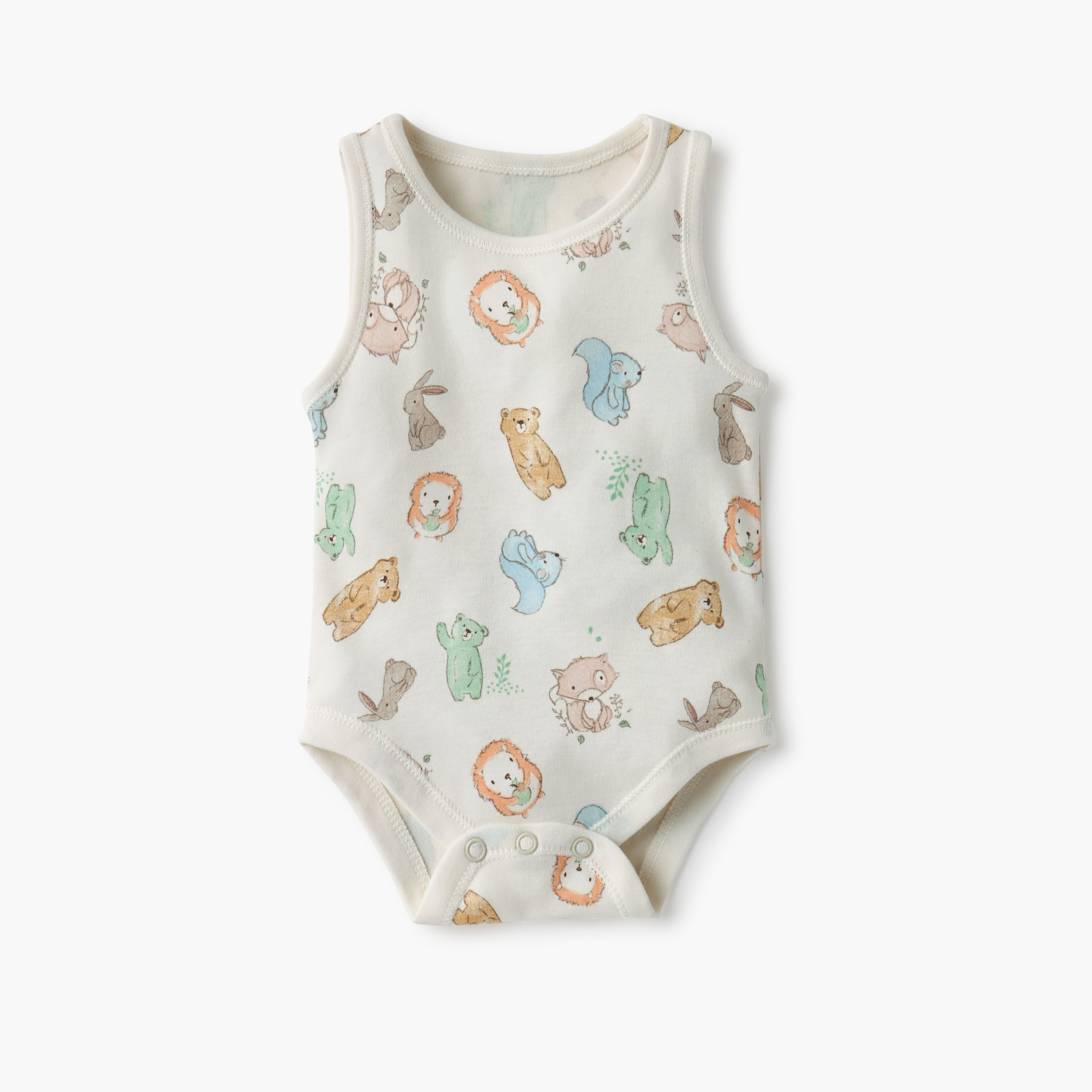 Juniors Printed Sleeveless Bodysuit with Button Closure - Set of 4-baby-girls-clothing-multipacks-image-5