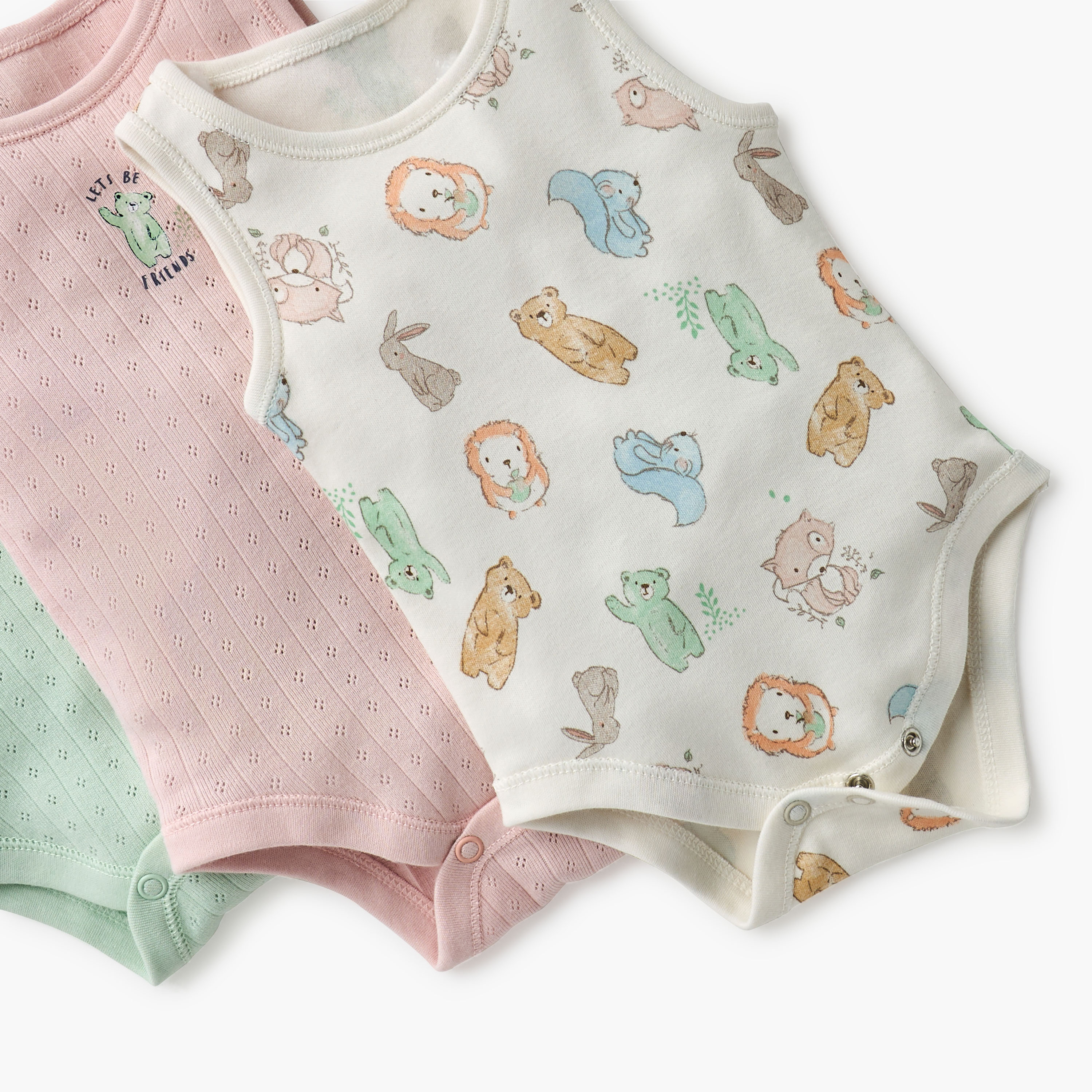 Juniors Printed Sleeveless Bodysuit with Button Closure - Set of 4-baby-girls-clothing-multipacks-image-6