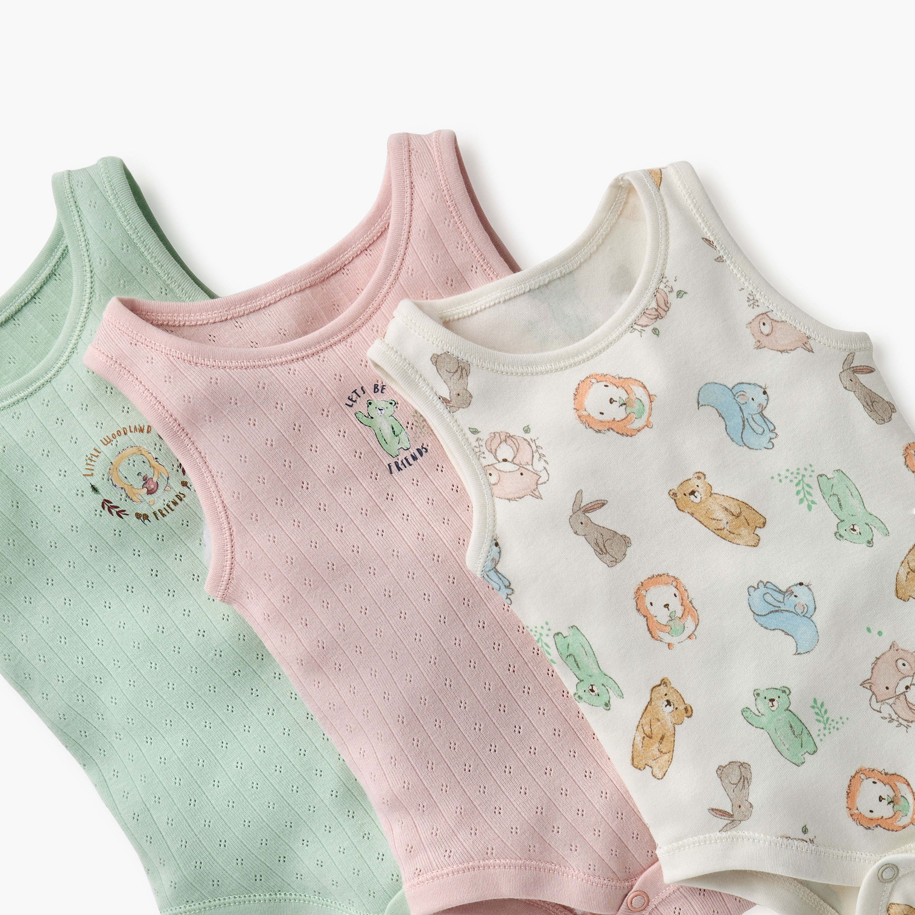 Juniors Printed Sleeveless Bodysuit with Button Closure - Set of 4-baby-girls-clothing-multipacks-image-7