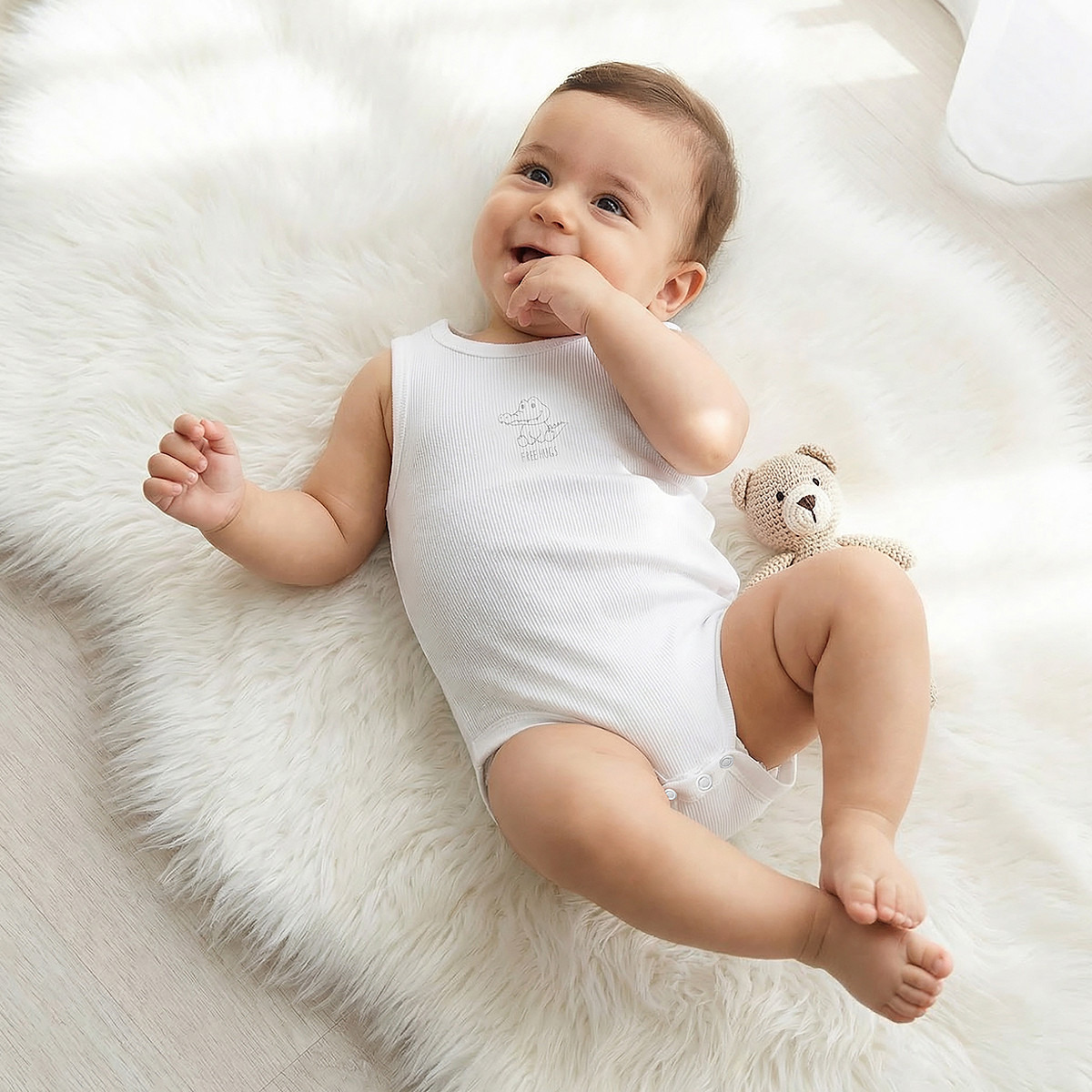 Pack of 7 Juniors Cotton Round Neck Sleeveless Bodysuit with Ribbed Design-baby-boys-clothing-bodysuits-image-2