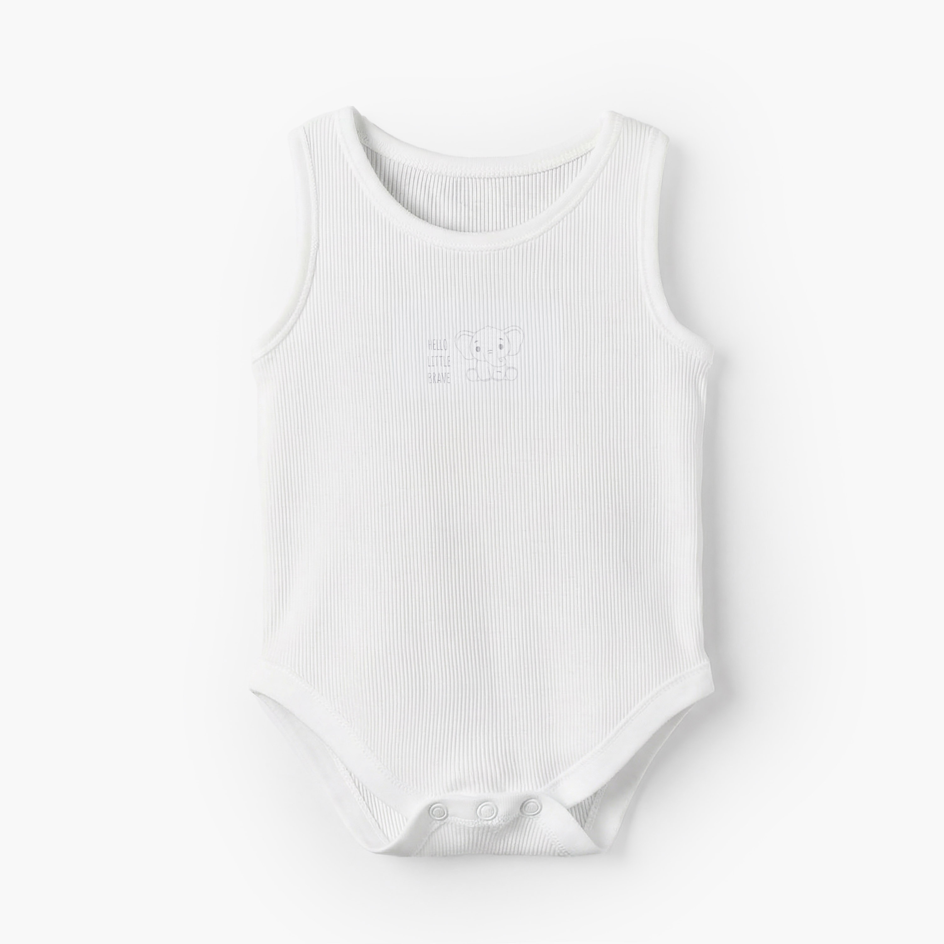 Pack of 7 Juniors Cotton Round Neck Sleeveless Bodysuit with Ribbed Design-baby-boys-clothing-bodysuits-image-8