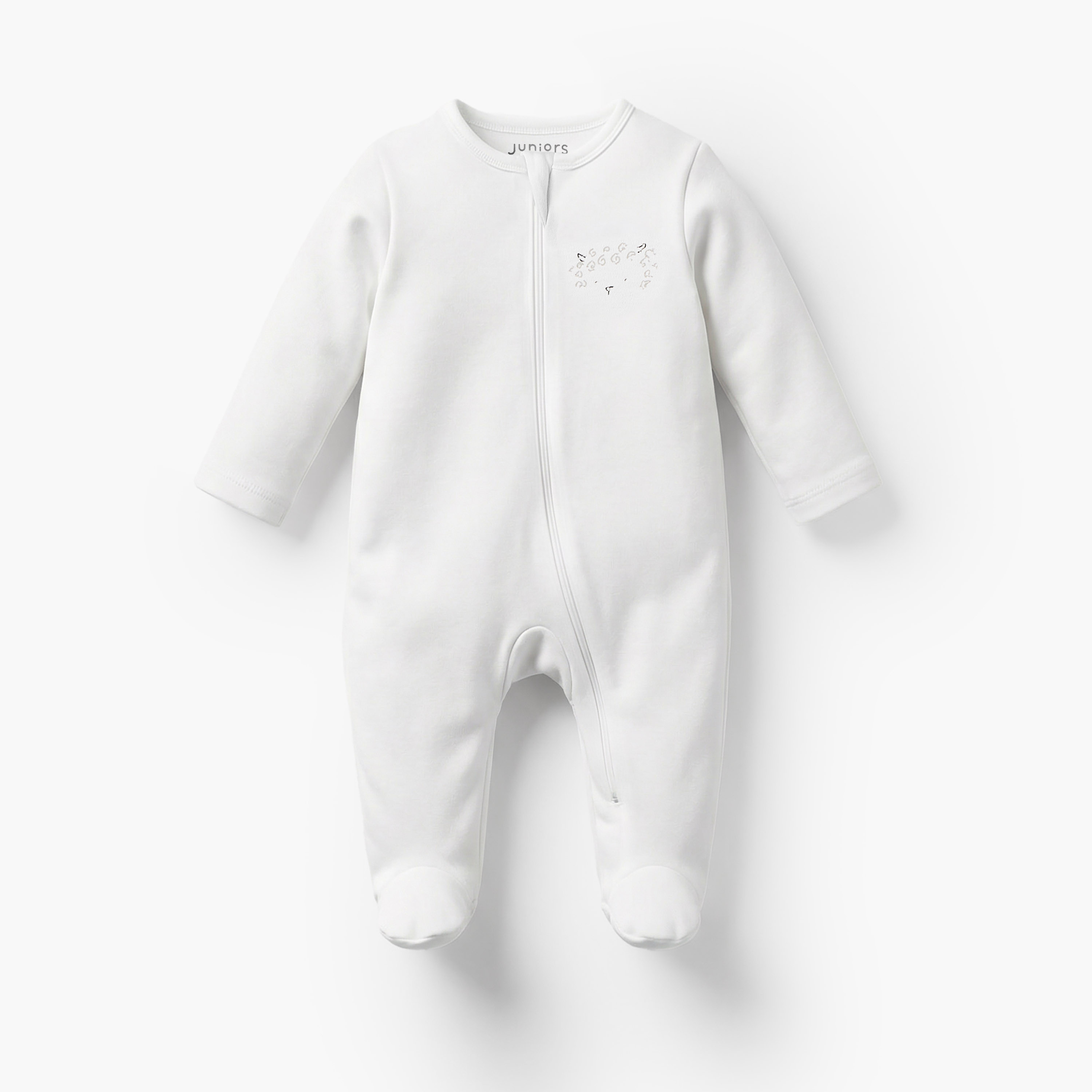 Pack of 7 Juniors Cotton Round Neck Long Sleeves Sleepsuit with Zip Closure-baby-girls-clothing-nightwear-sleepsuits-image-3