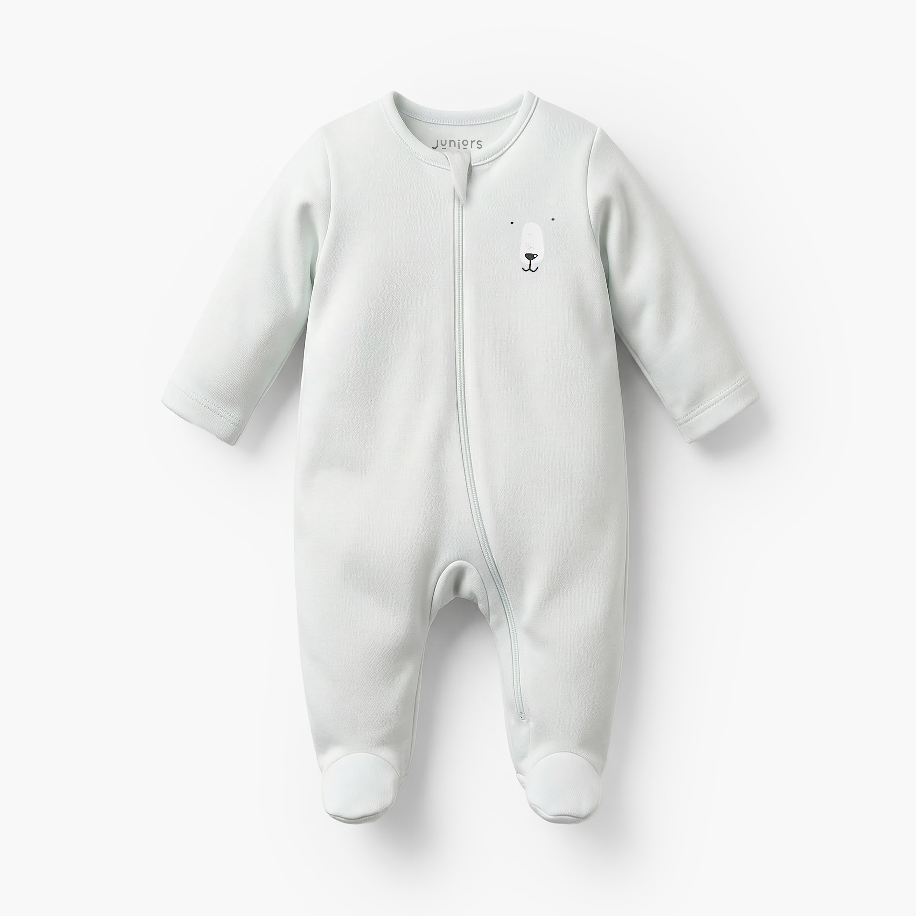 Pack of 7 Juniors Cotton Round Neck Long Sleeves Sleepsuit with Zip Closure-baby-girls-clothing-nightwear-sleepsuits-image-5