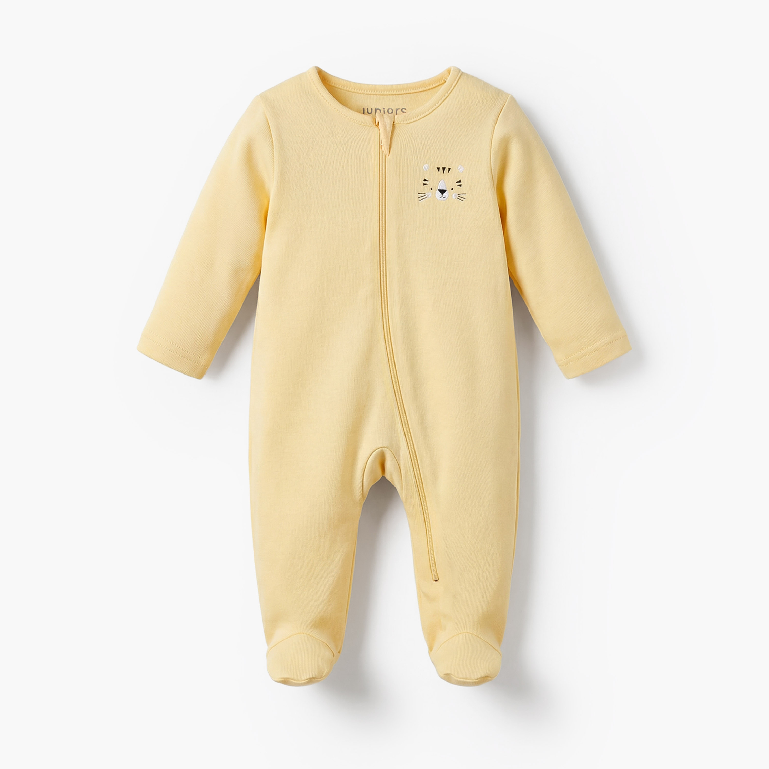 Pack of 7 Juniors Cotton Round Neck Long Sleeves Sleepsuit with Zip Closure-baby-girls-clothing-nightwear-sleepsuits-image-6