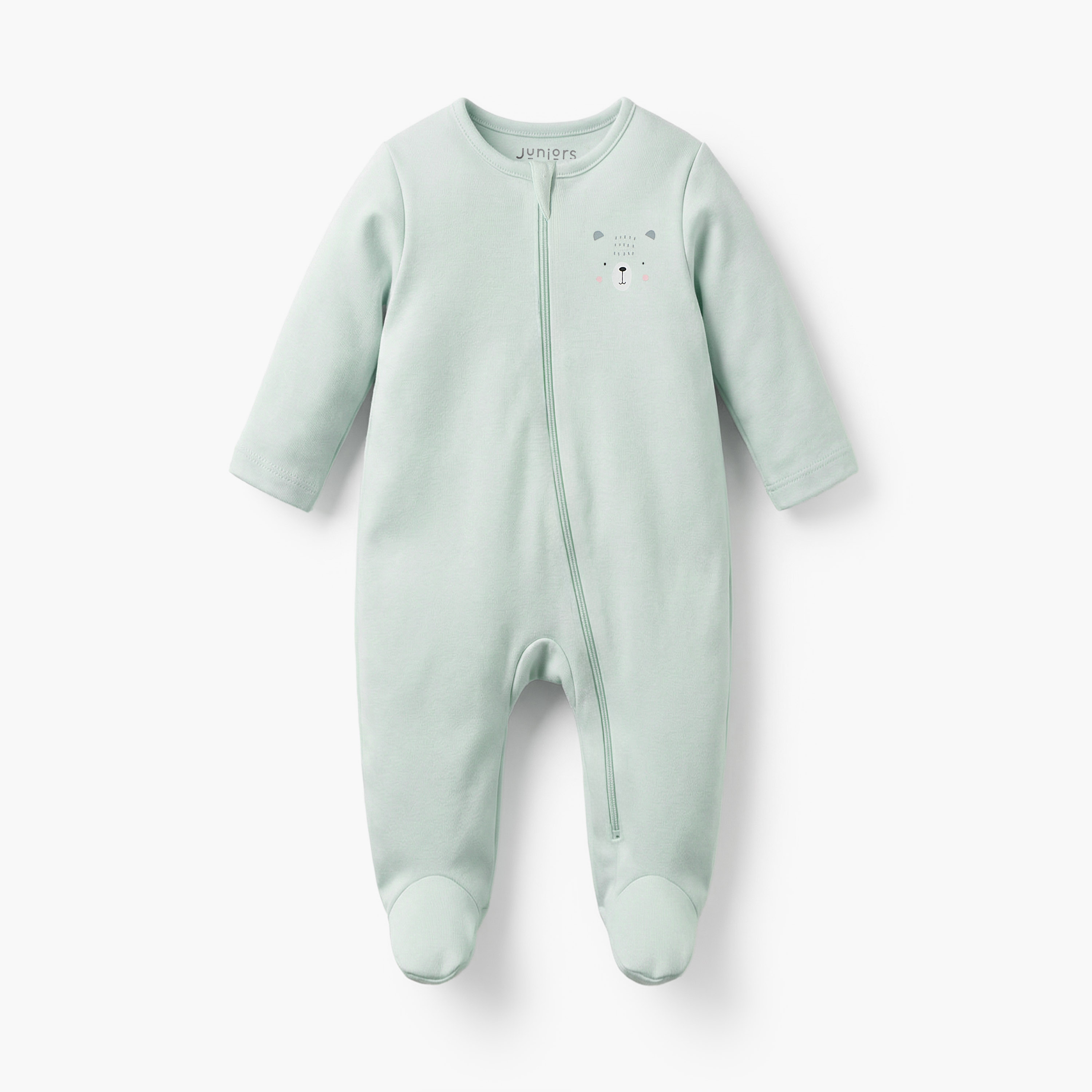 Pack of 7 Juniors Cotton Round Neck Long Sleeves Sleepsuit with Zip Closure-baby-girls-clothing-nightwear-sleepsuits-image-8