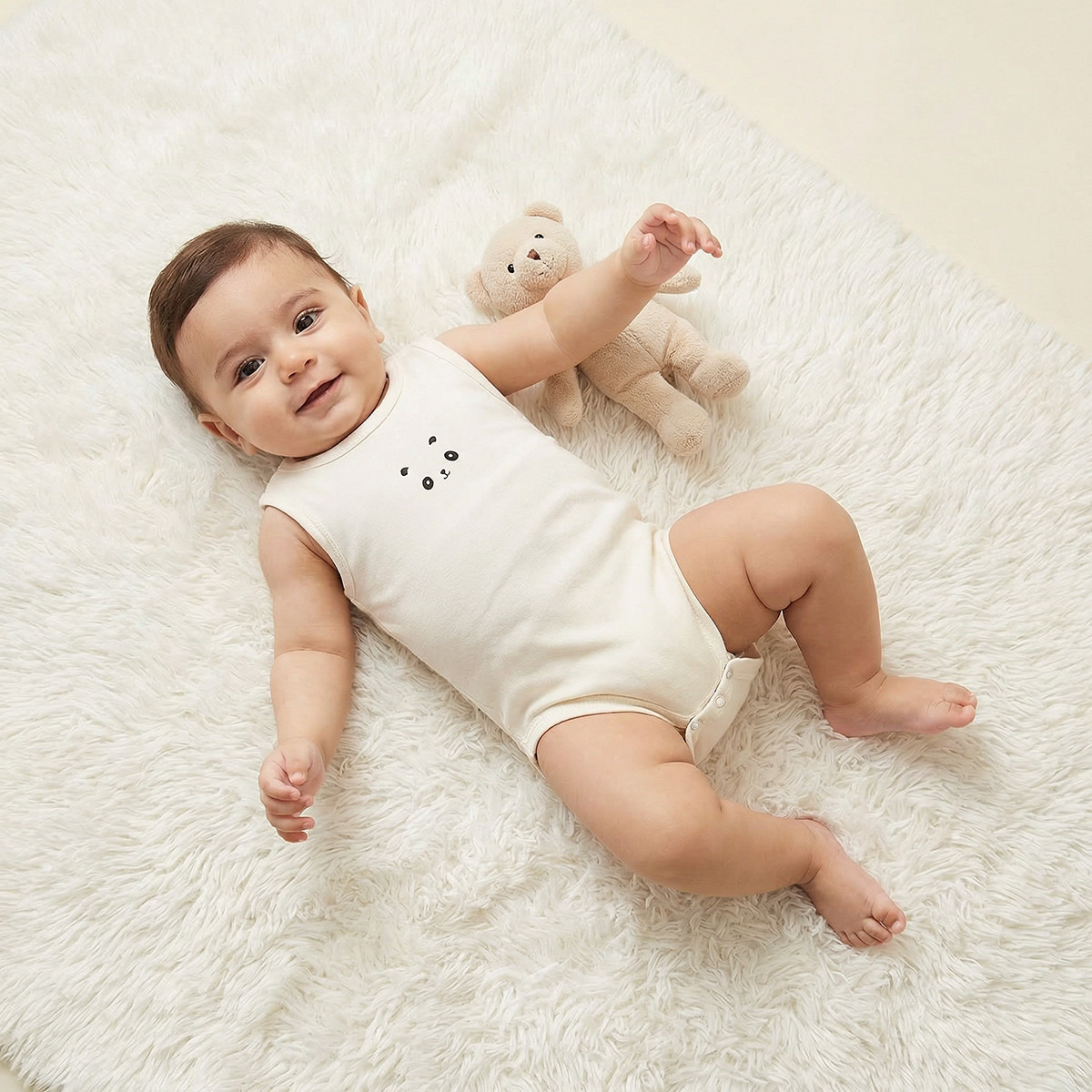Pack of 7 Juniors Cotton Round Neck Sleeveless Bodysuit with Snap Button Closure-baby-boys-clothing-bodysuits-image-2