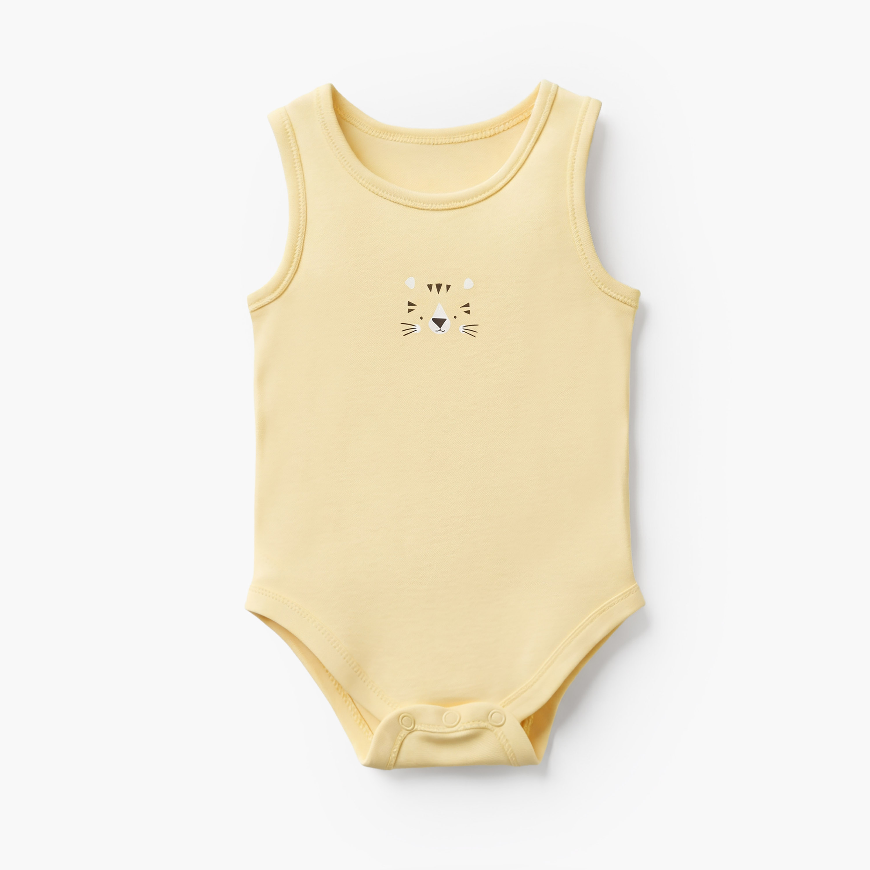 Pack of 7 Juniors Cotton Round Neck Sleeveless Bodysuit with Snap Button Closure-baby-boys-clothing-bodysuits-image-5