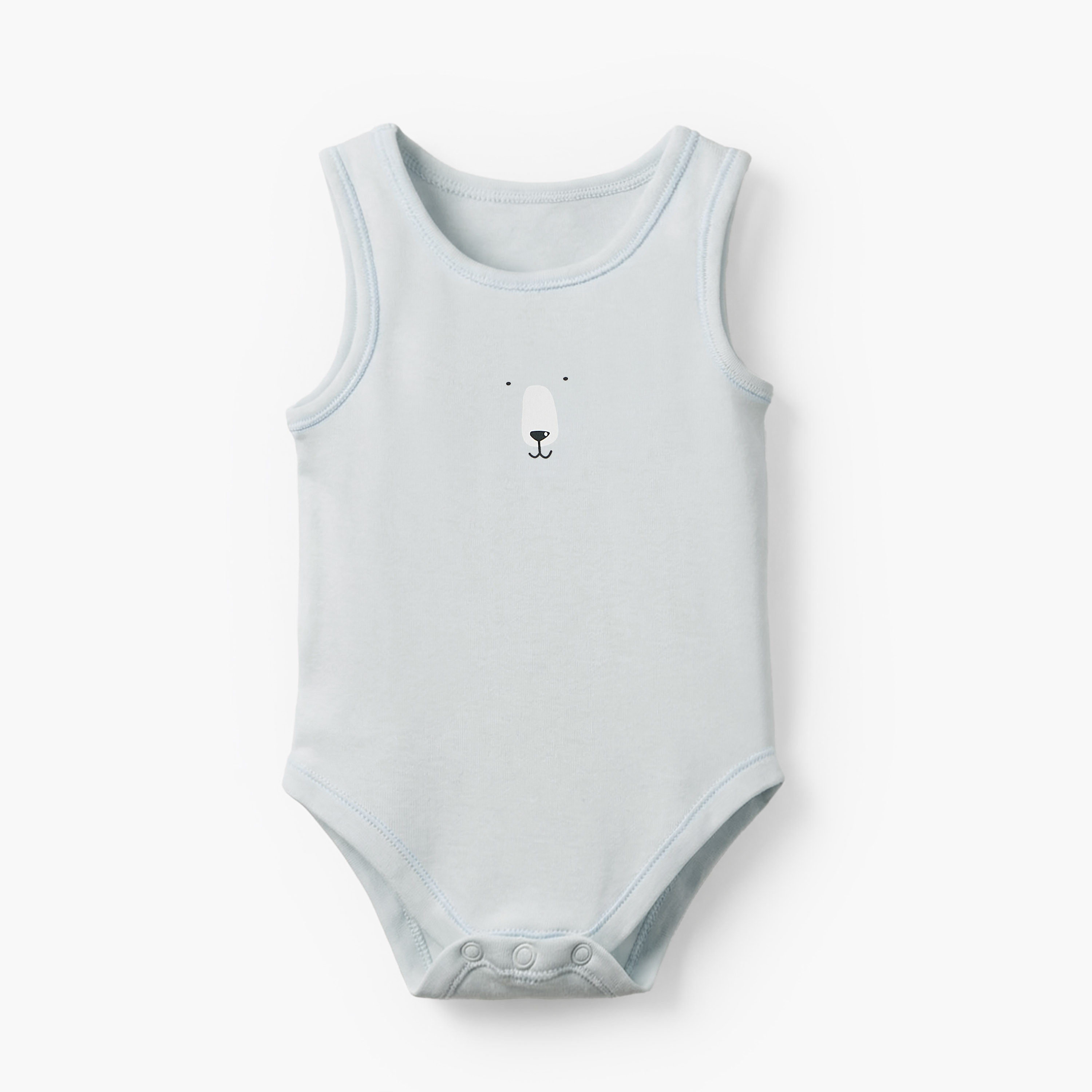 Pack of 7 Juniors Cotton Round Neck Sleeveless Bodysuit with Snap Button Closure-baby-boys-clothing-bodysuits-image-6