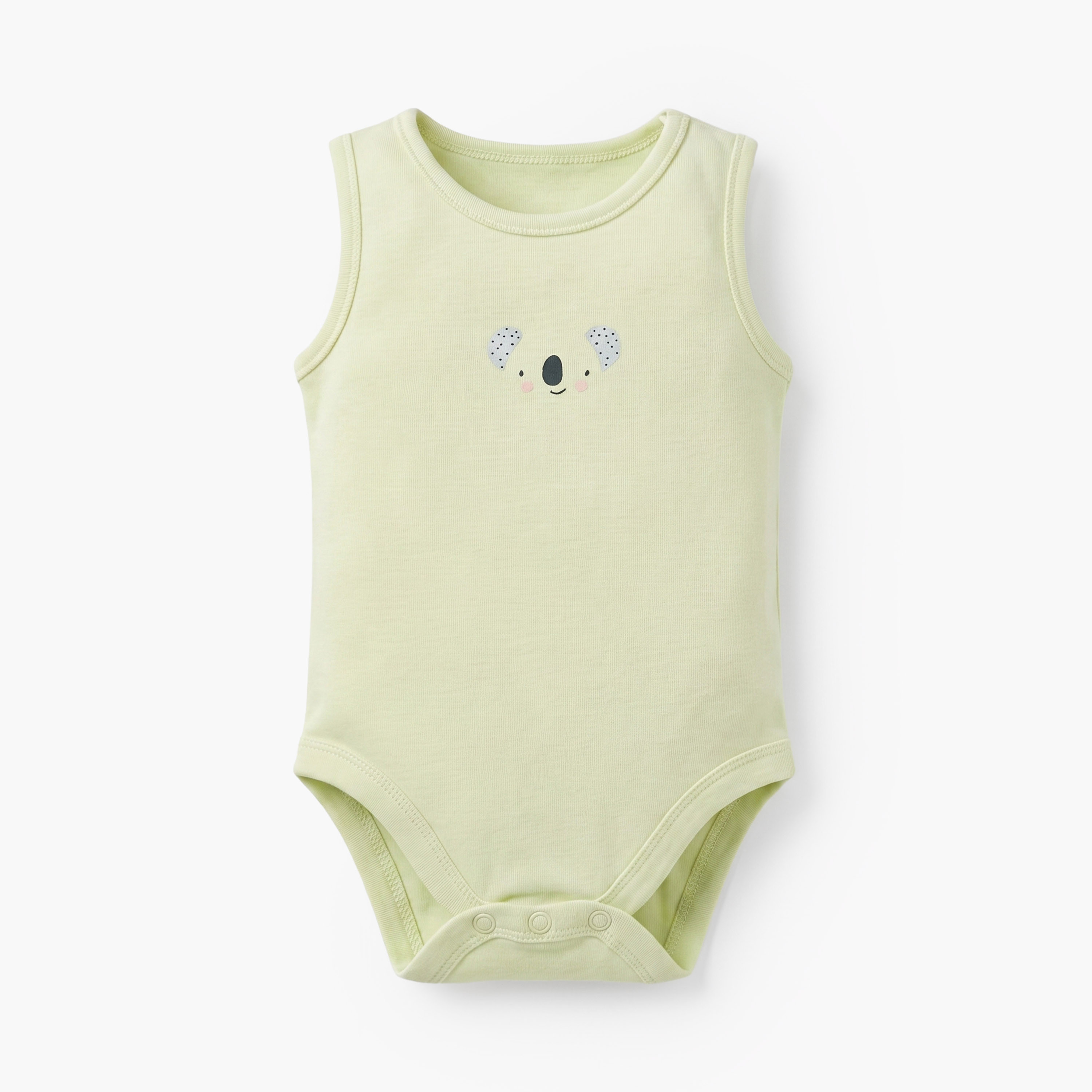 Pack of 7 Juniors Cotton Round Neck Sleeveless Bodysuit with Snap Button Closure-baby-boys-clothing-bodysuits-image-8