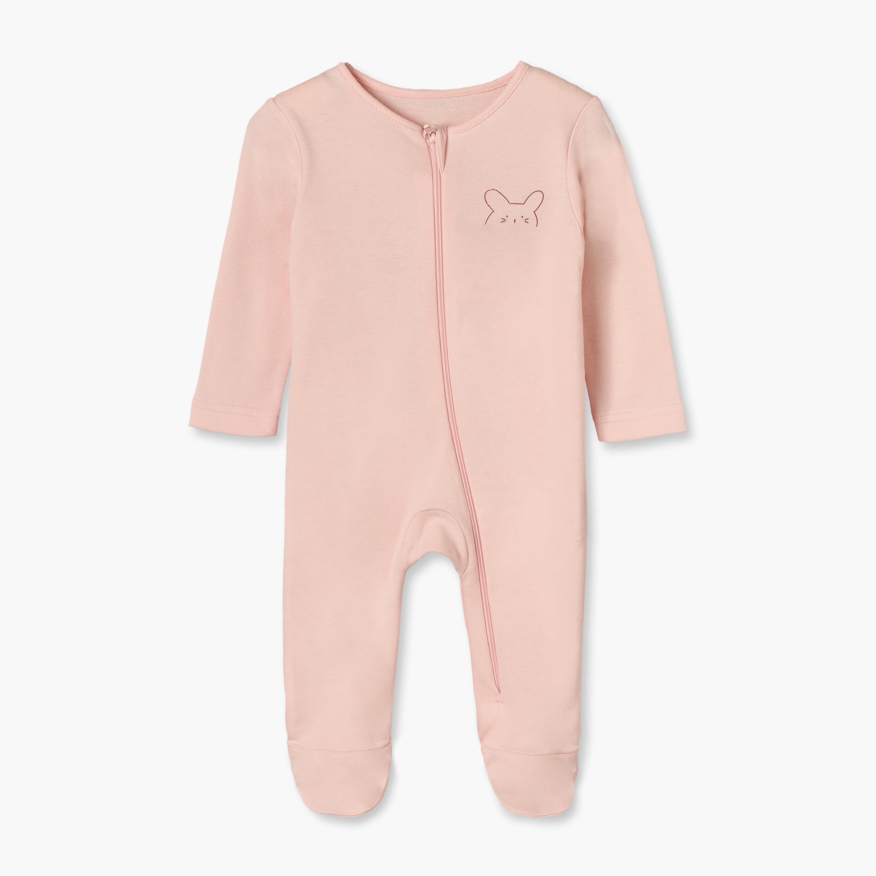Juniors Cotton Crew Neck Long Sleeves Sleepsuit with Cat Print-baby-girls-clothing-nightwear-sleepsuits-image-3