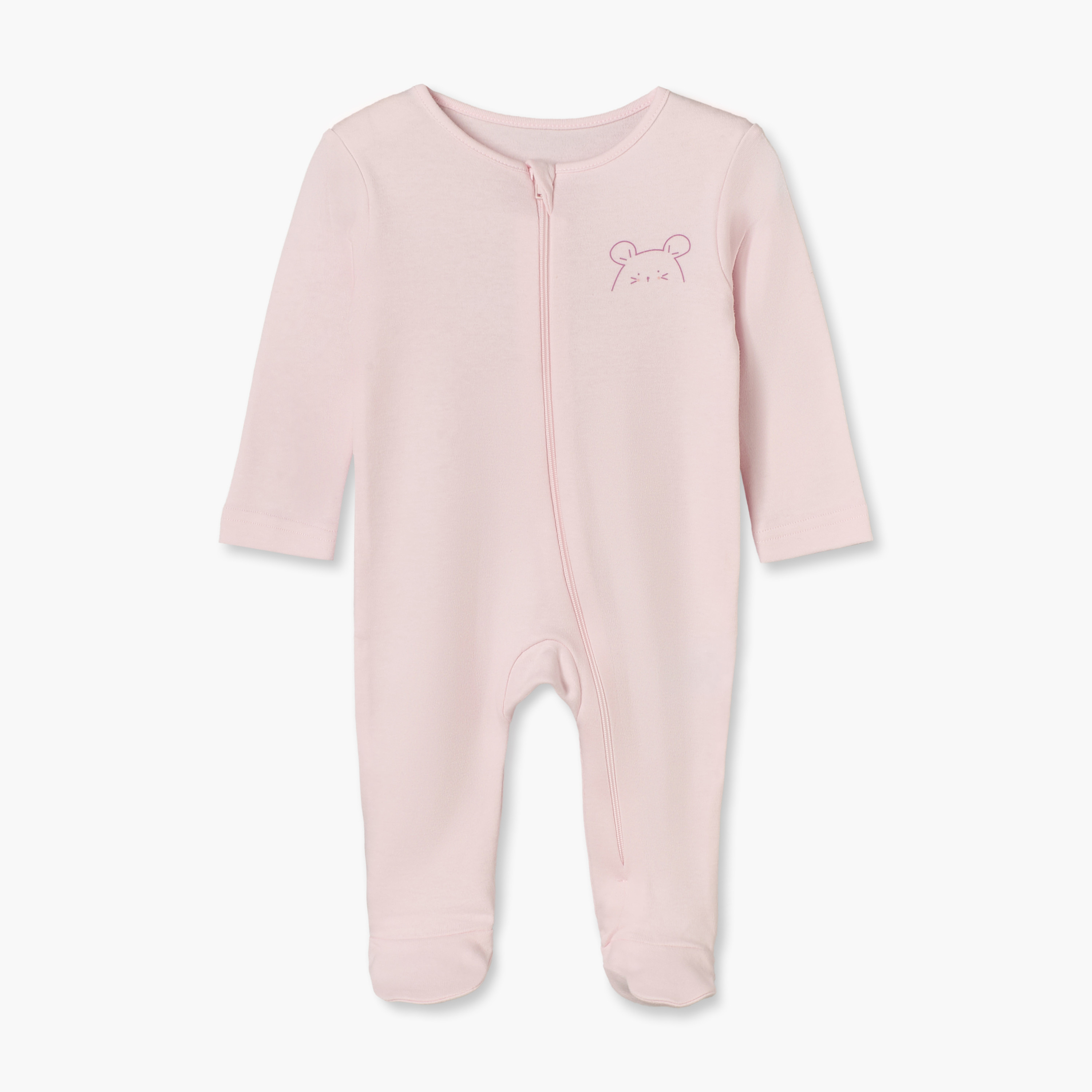 Juniors Cotton Crew Neck Long Sleeves Sleepsuit with Cat Print-baby-girls-clothing-nightwear-sleepsuits-image-6