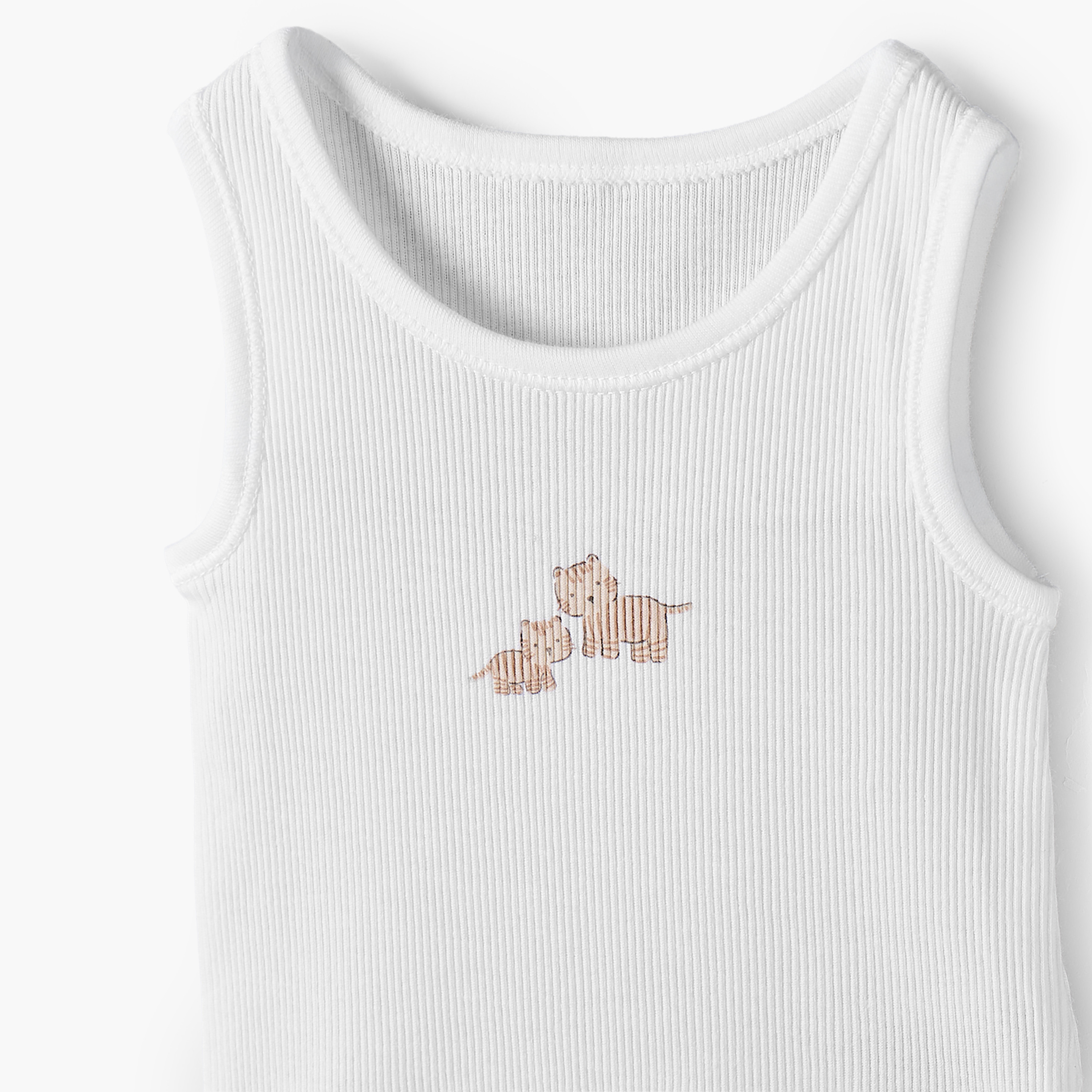 Pack of 5 Juniors Crew Neck Sleeveless Bodysuit with Safari Print-baby-boys-clothing-bodysuits-image-8