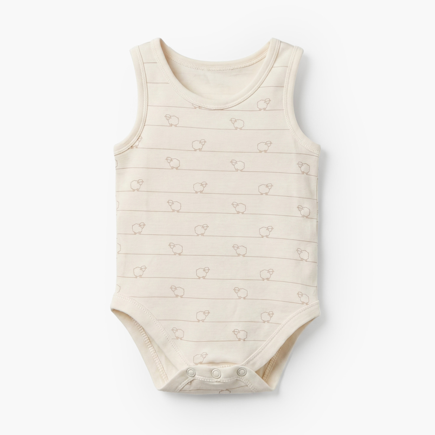 Pack of 7 Juniors Cotton Round Neck Sleeveless Bodysuit with Snap Button Closure-baby-boys-clothing-bodysuits-image-6