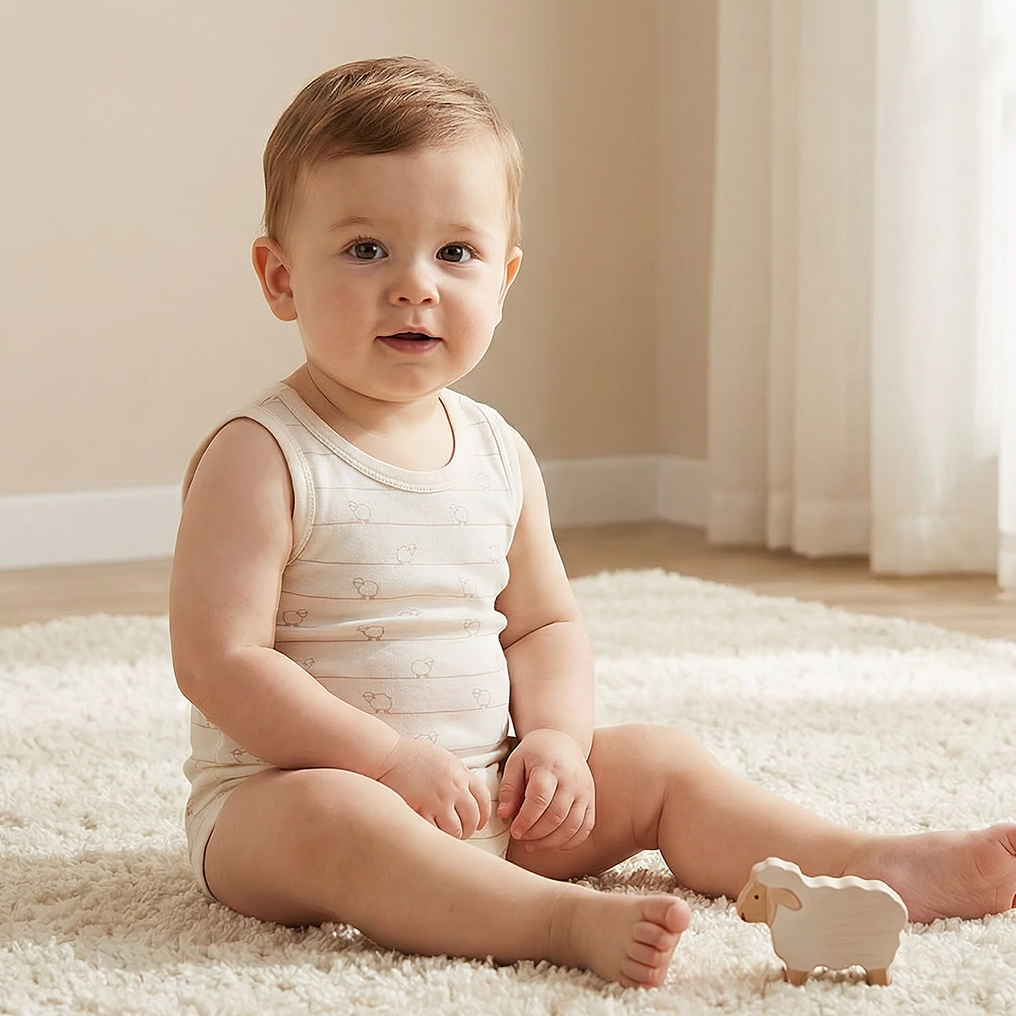 Pack of 7 Juniors Cotton Round Neck Sleeveless Bodysuit with Snap Button Closure-baby-boys-clothing-bodysuits-image-2