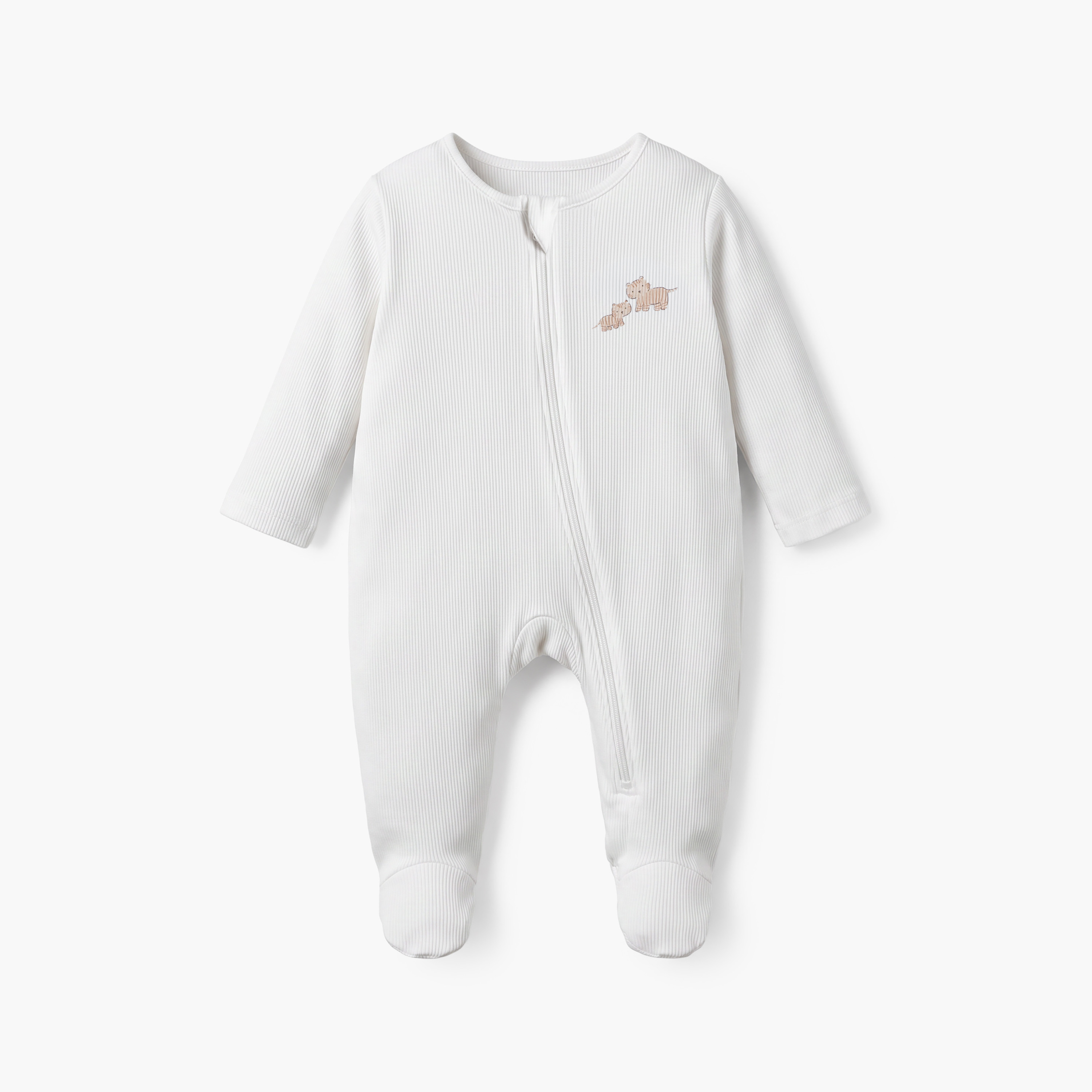 Juniors Cotton Crew Neck Long Sleeves Sleepsuit with Safari Print-baby-boys-clothing-nightwear-sleepsuits-image-3