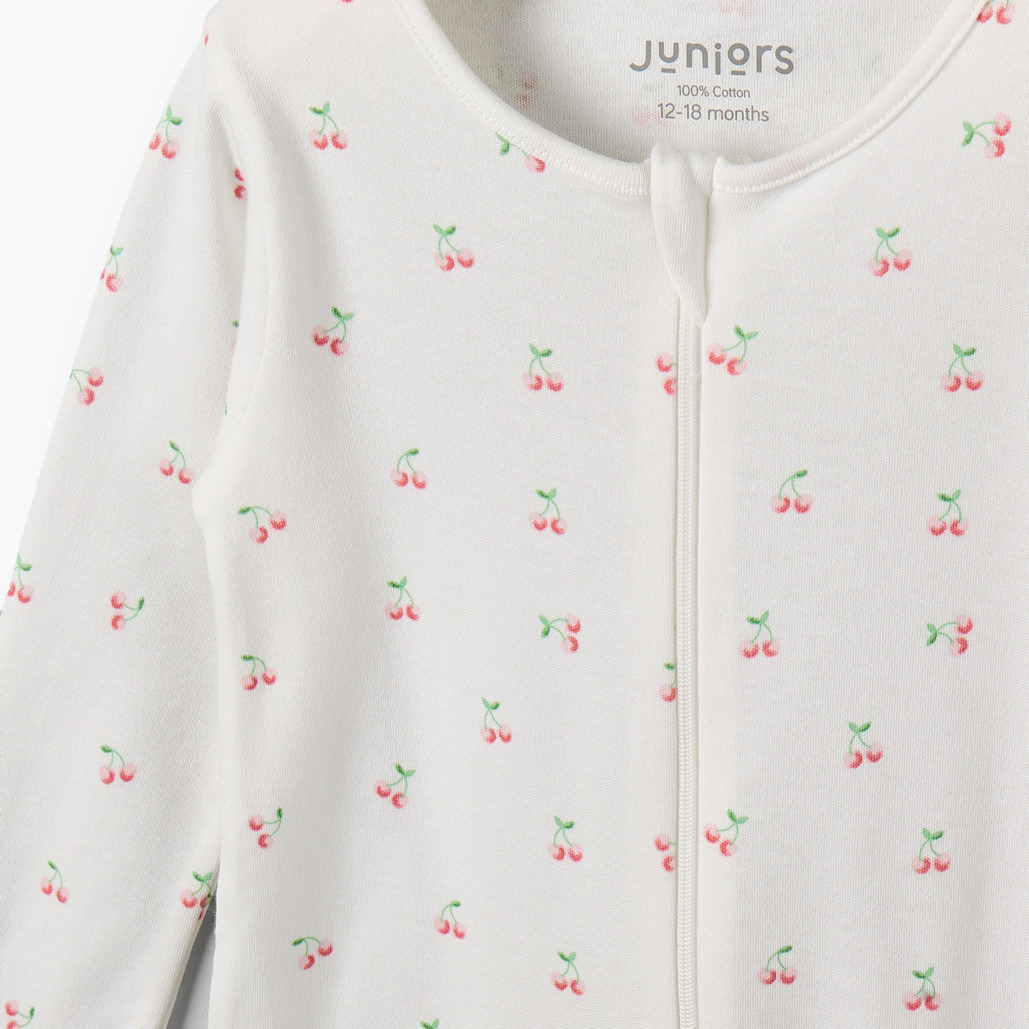Pack of 7 Juniors Cotton Round Neck Long Sleeves Sleepsuit with Zip Closure-baby-girls-clothing-nightwear-sleepsuits-image-7