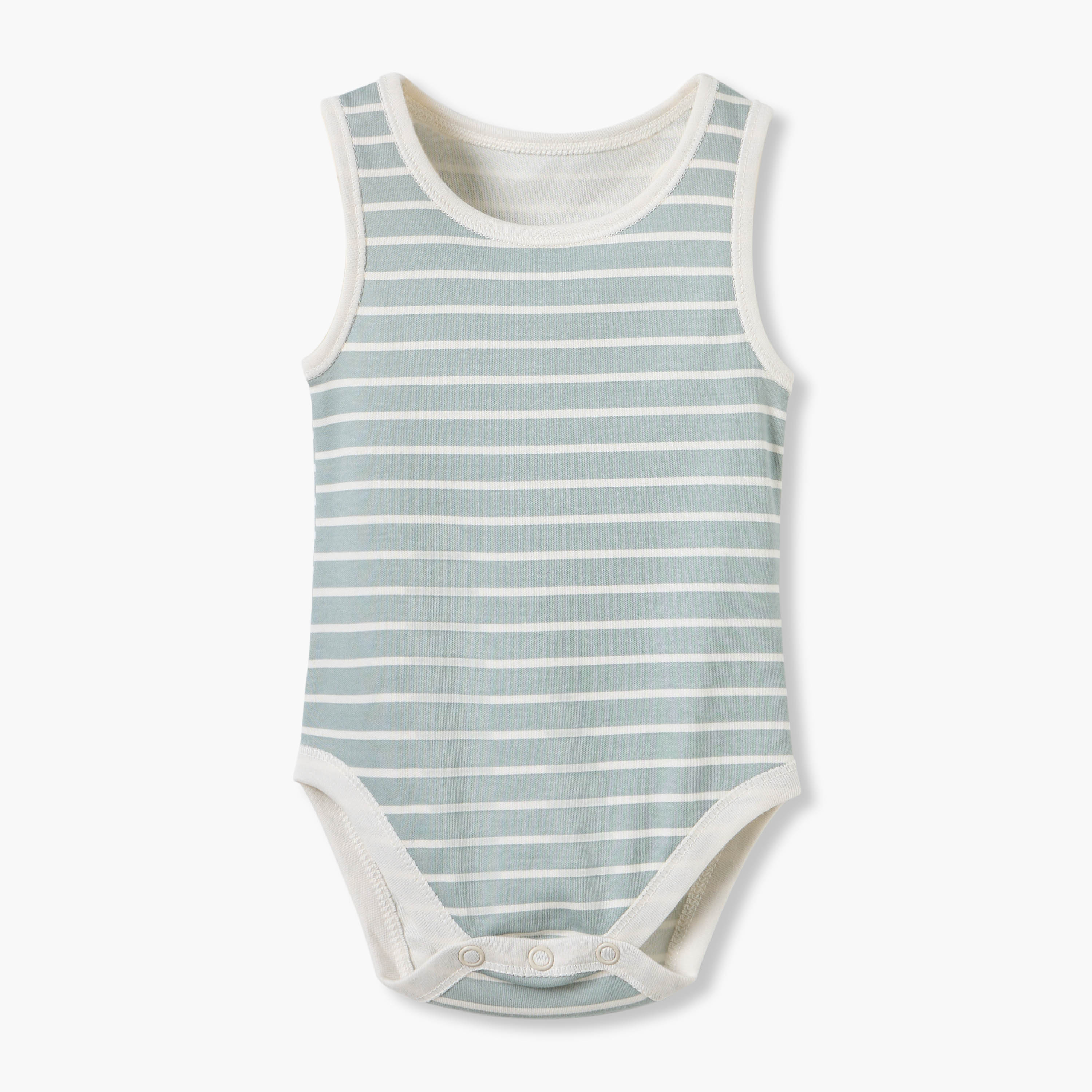 Juniors Printed Sleeveless Bodysuit with Button Closure - Set of 5-baby-boys-clothing-bodysuits-image-5