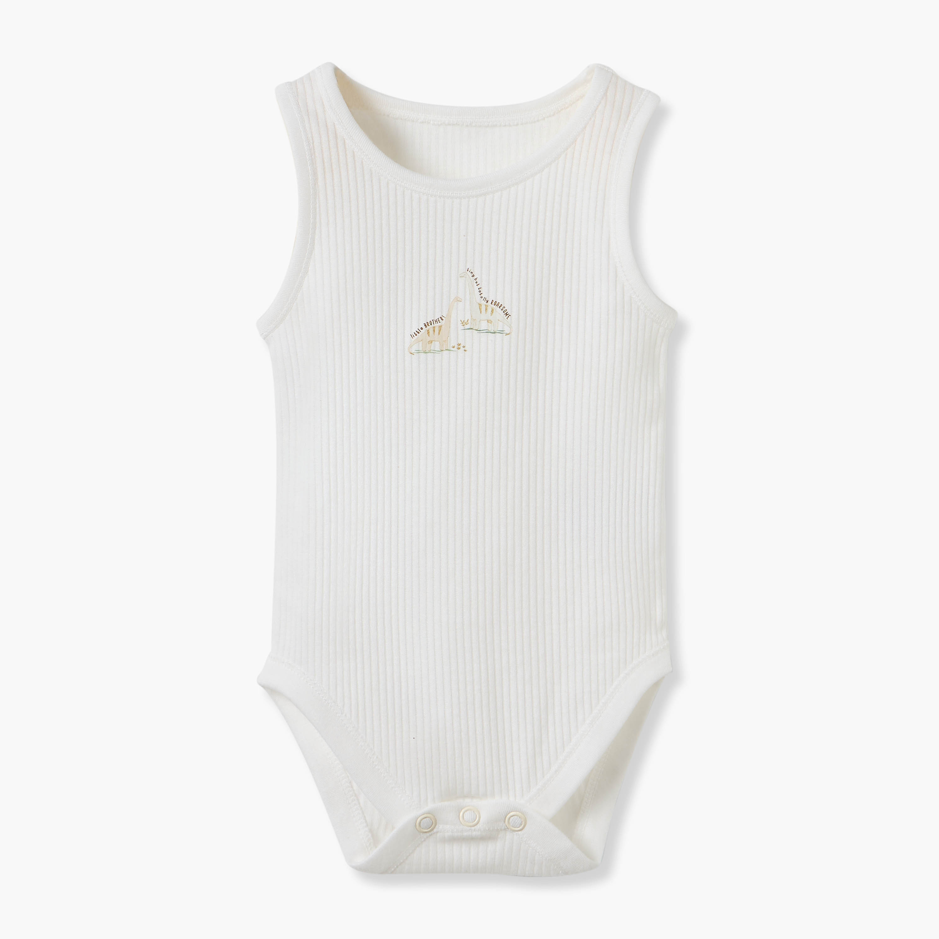 Juniors Printed Sleeveless Bodysuit with Button Closure - Set of 5-baby-boys-clothing-bodysuits-image-6