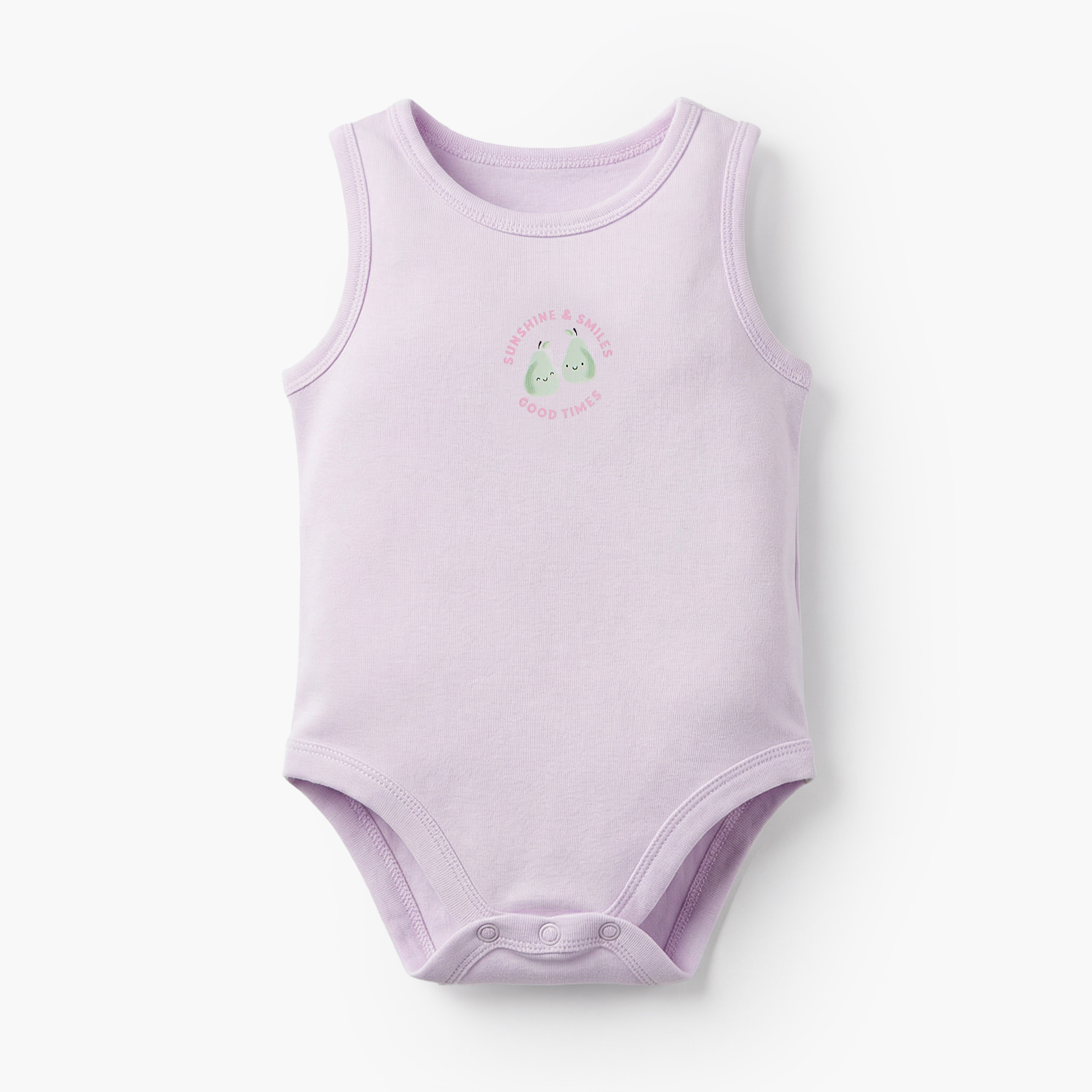 Pack of 5 Juniors Cotton Crew Neck Sleeveless Bodysuit with Snap Button Closure-baby-girls-clothing-bodysuits-image-3
