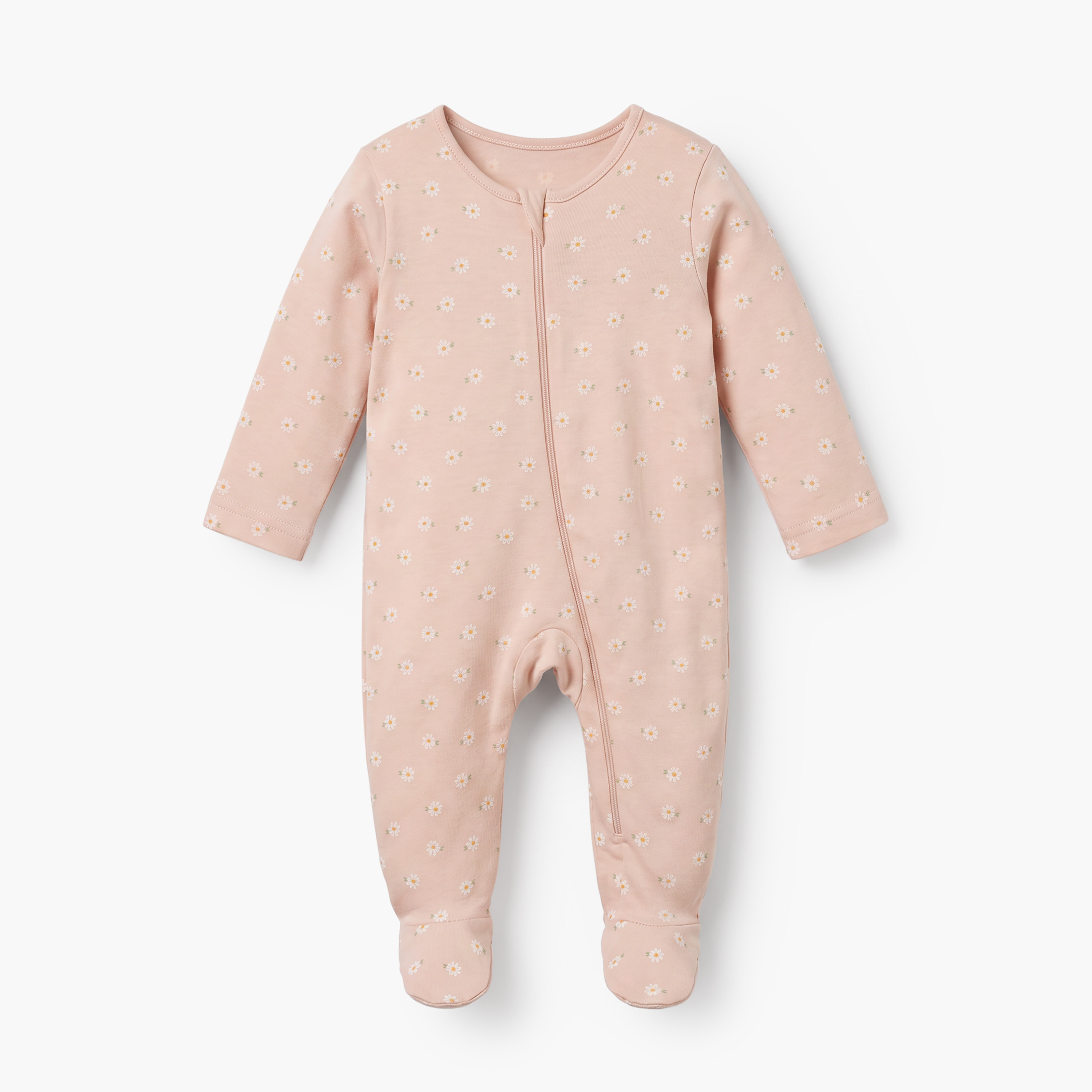 Pack of 5 Juniors Cotton Crew Neck Long Sleeves Sleepsuit with Floral Print-baby-girls-clothing-nightwear-sleepsuits-image-2