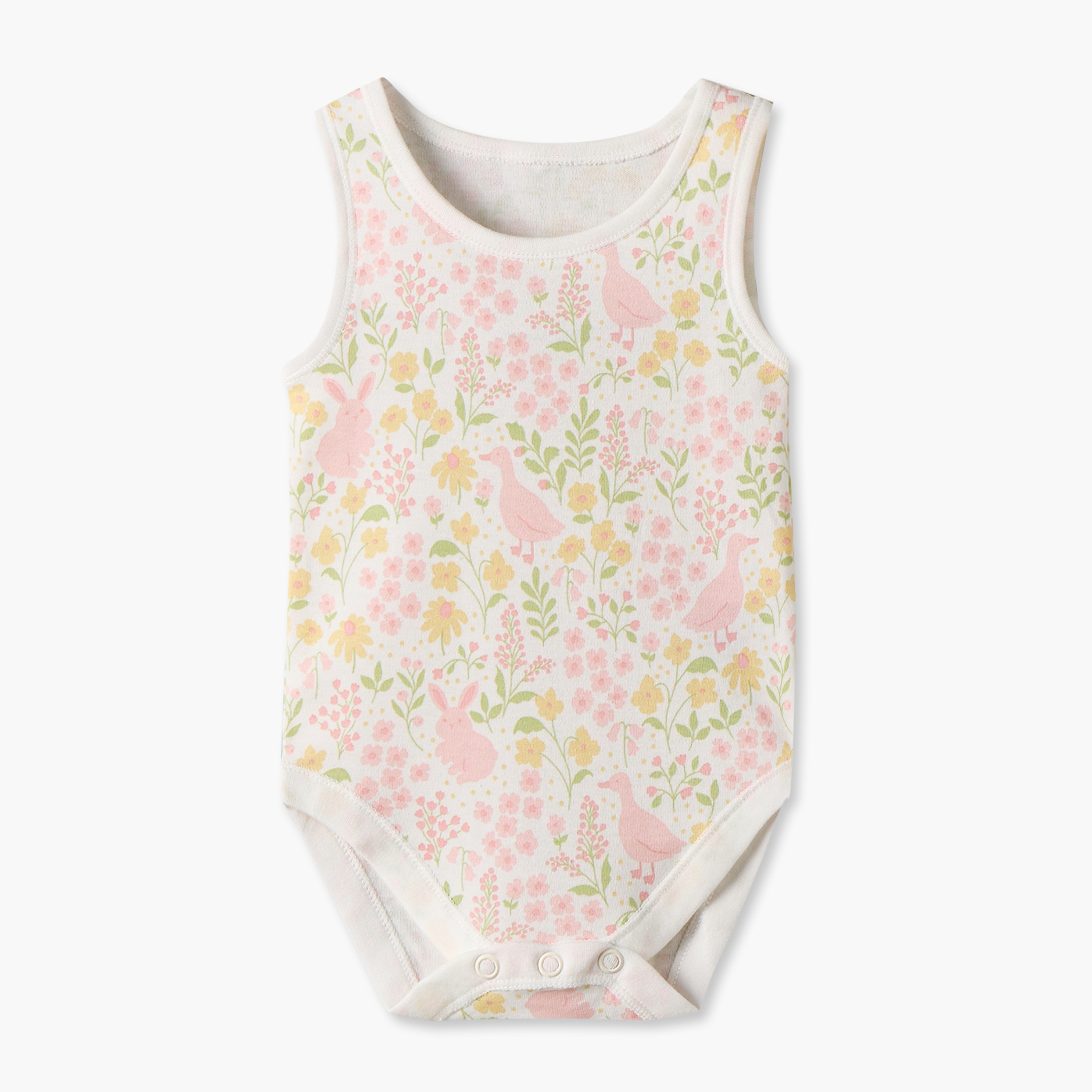 طقم بودي سوت قطن دون أكمام بياقة ضيقة وطبعات زهرية 5 قطع من جونيورز-baby-girls-clothing-bodysuits-image-3