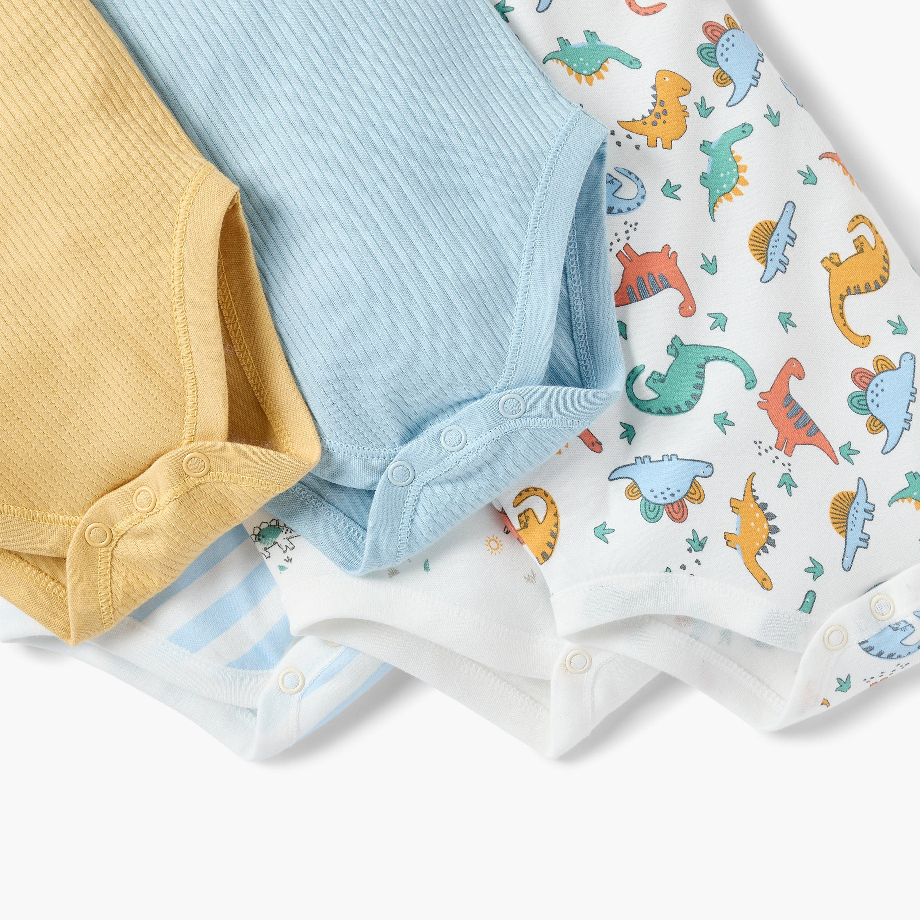 Juniors Dinosaur Print Sleeveless Bodysuit with Button Closure - Set of 5-baby-boys-clothing-multipacks-image-8